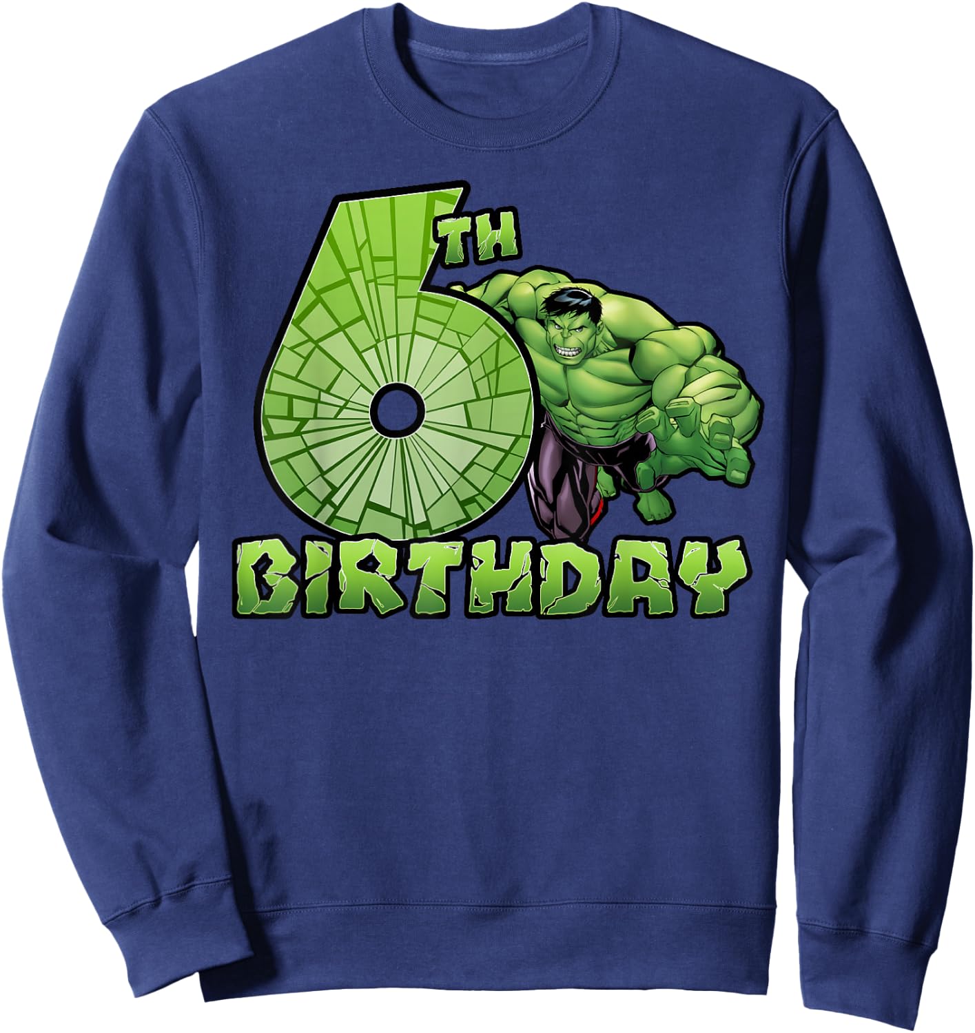 Marvel Avengers Hulk Smash 6th Birthday Sweatshirt - Sweatshirt | Navy