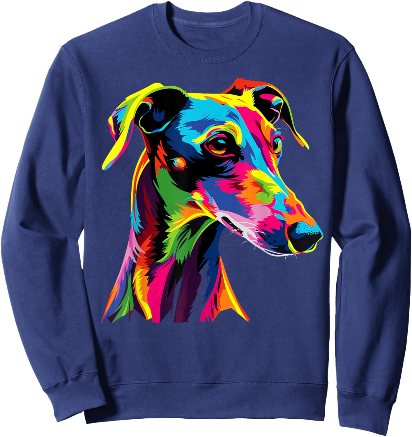 Greyhound Dog Colorful Pop Art Rainbow Sighthound Greyhounds Sweatshirt - Sweatshirt | Navy