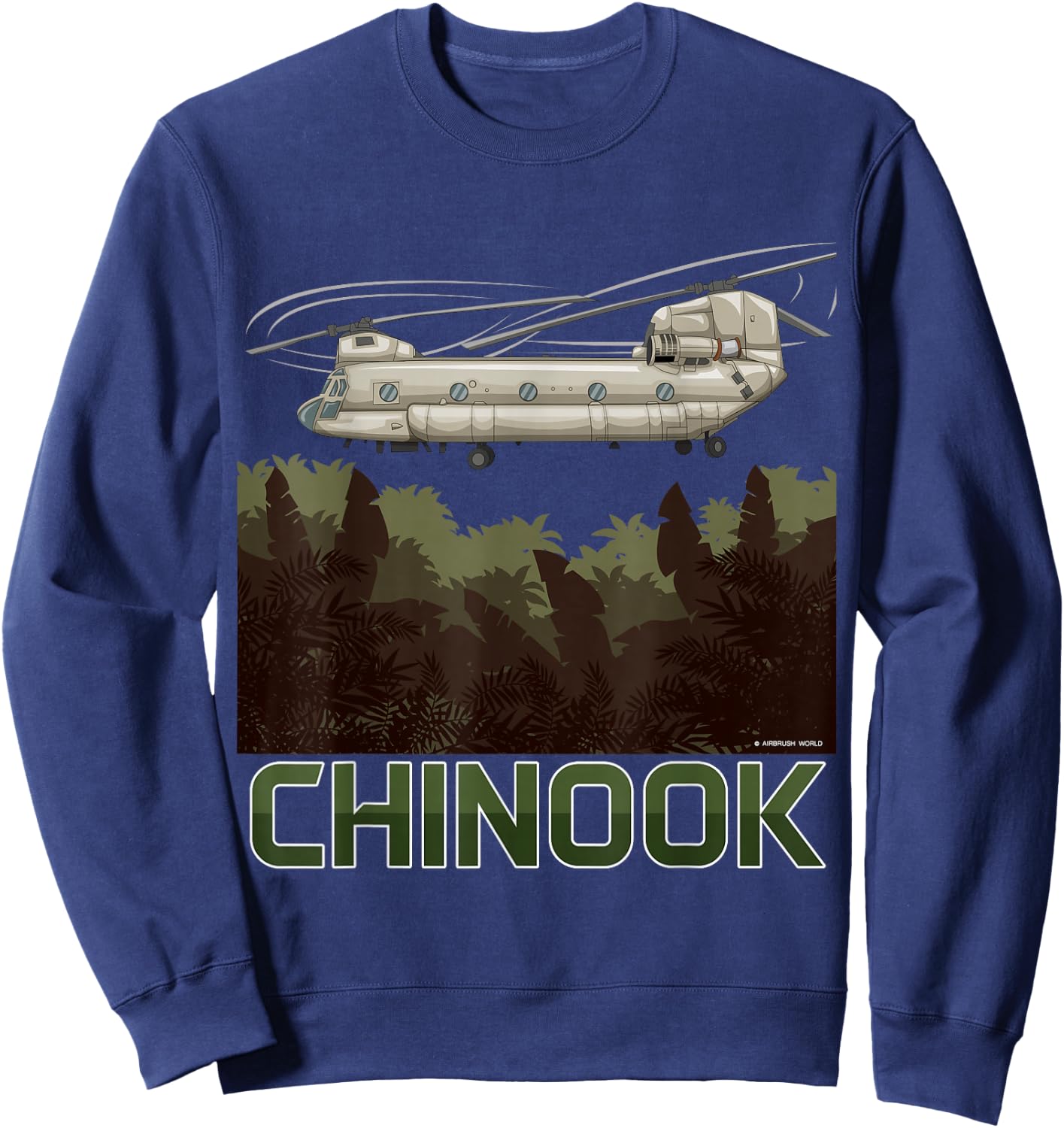 Chinook Helicopter Military Armed Forces Sweatshirt - Sweatshirt | Navy
