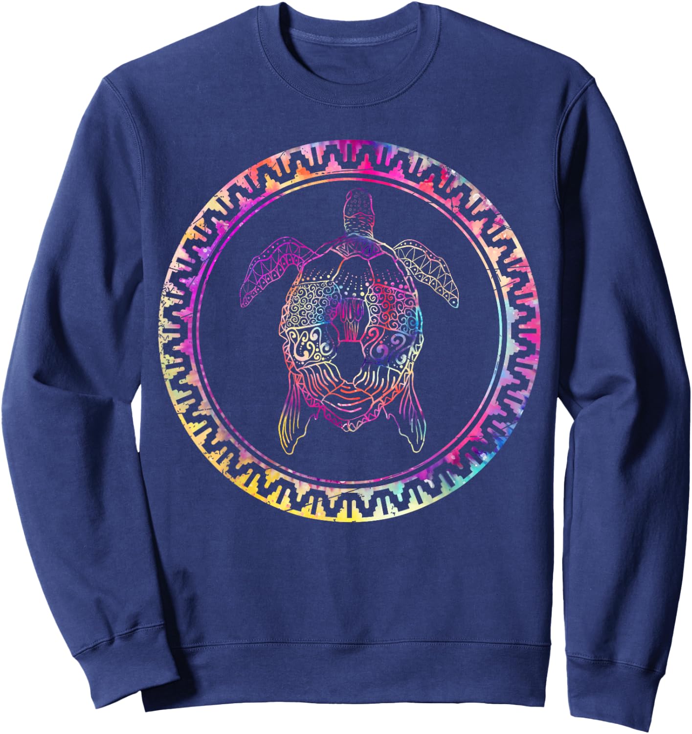Maori Ocean Animal Tribal Polynesian Tattoo Hawaii Turtle Sweatshirt - Sweatshirt | Navy
