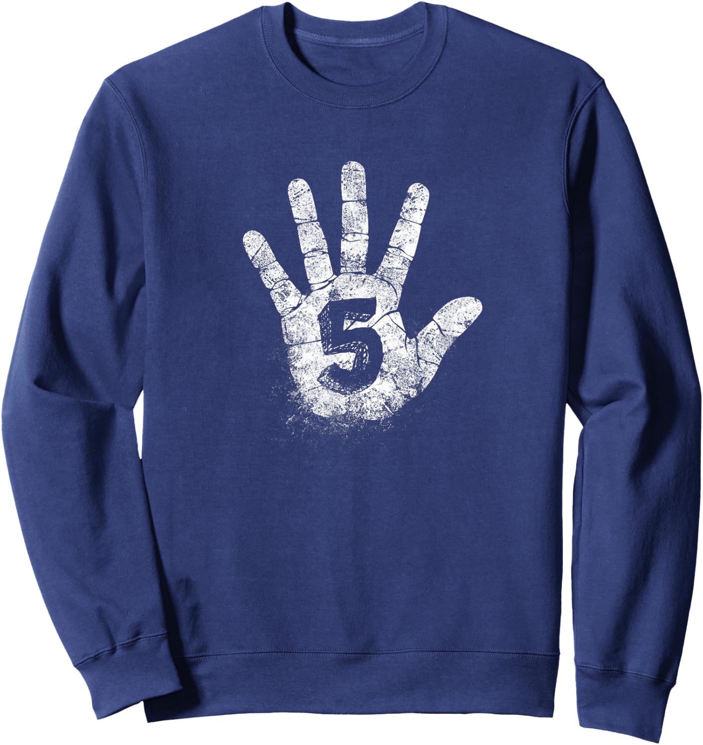 Number Five, 5 Hand Signs to Play Games High Academy Vintage Sweatshirt - Sweatshirt | Navy