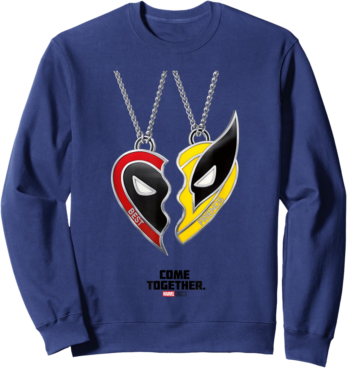 Marvel Deadpool & Wolverine Come Together Friendship Poster Sweatshirt - Sweatshirt | Navy