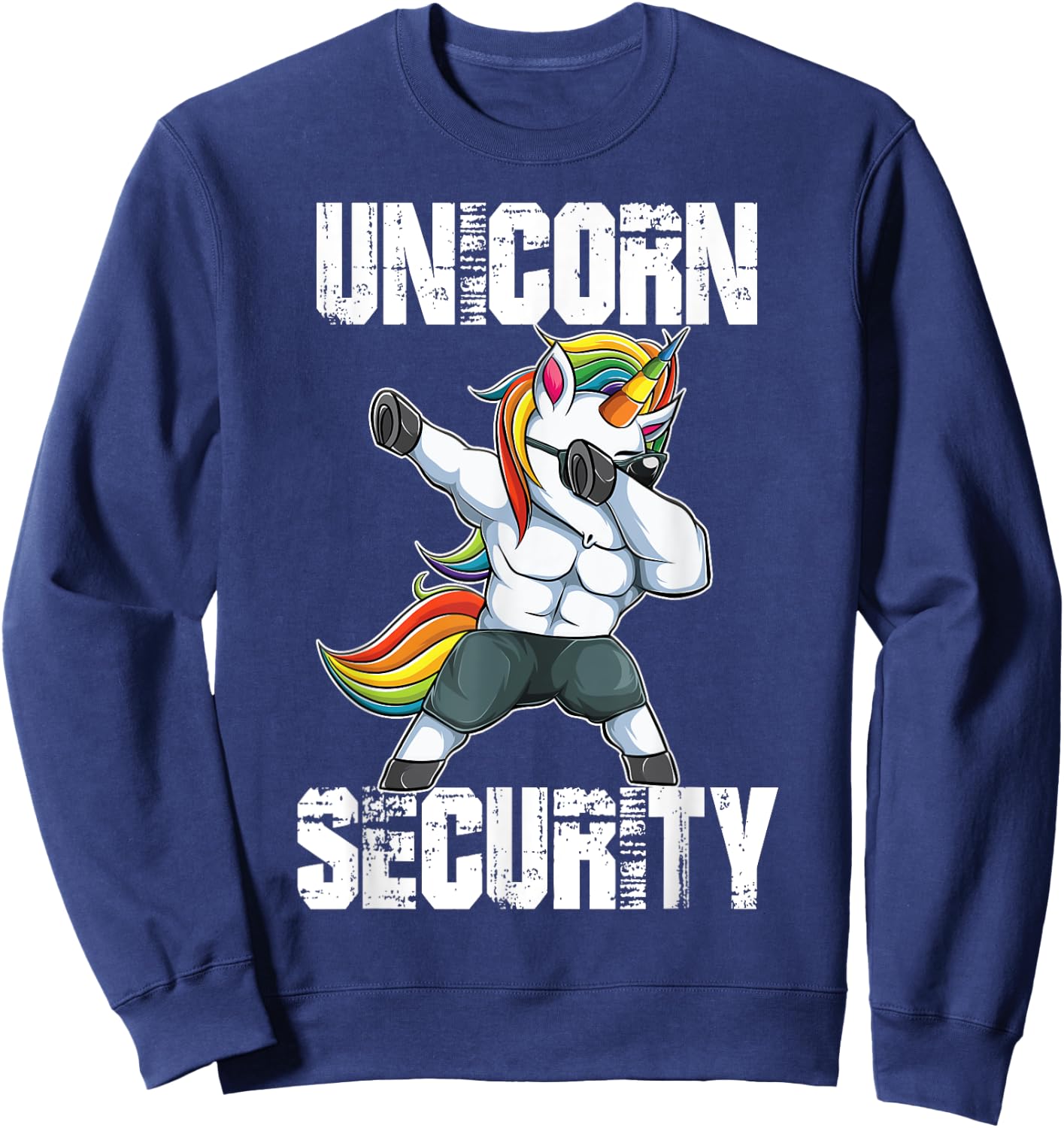 Unicorn Security Dad Mom Daughter Adult unicorn costume gift Sweatshirt - Sweatshirt | Navy