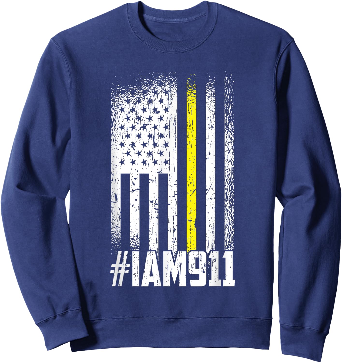 911 American Flag Dispatch-er USA Thin Gold Line Operator Sweatshirt - Sweatshirt | Navy