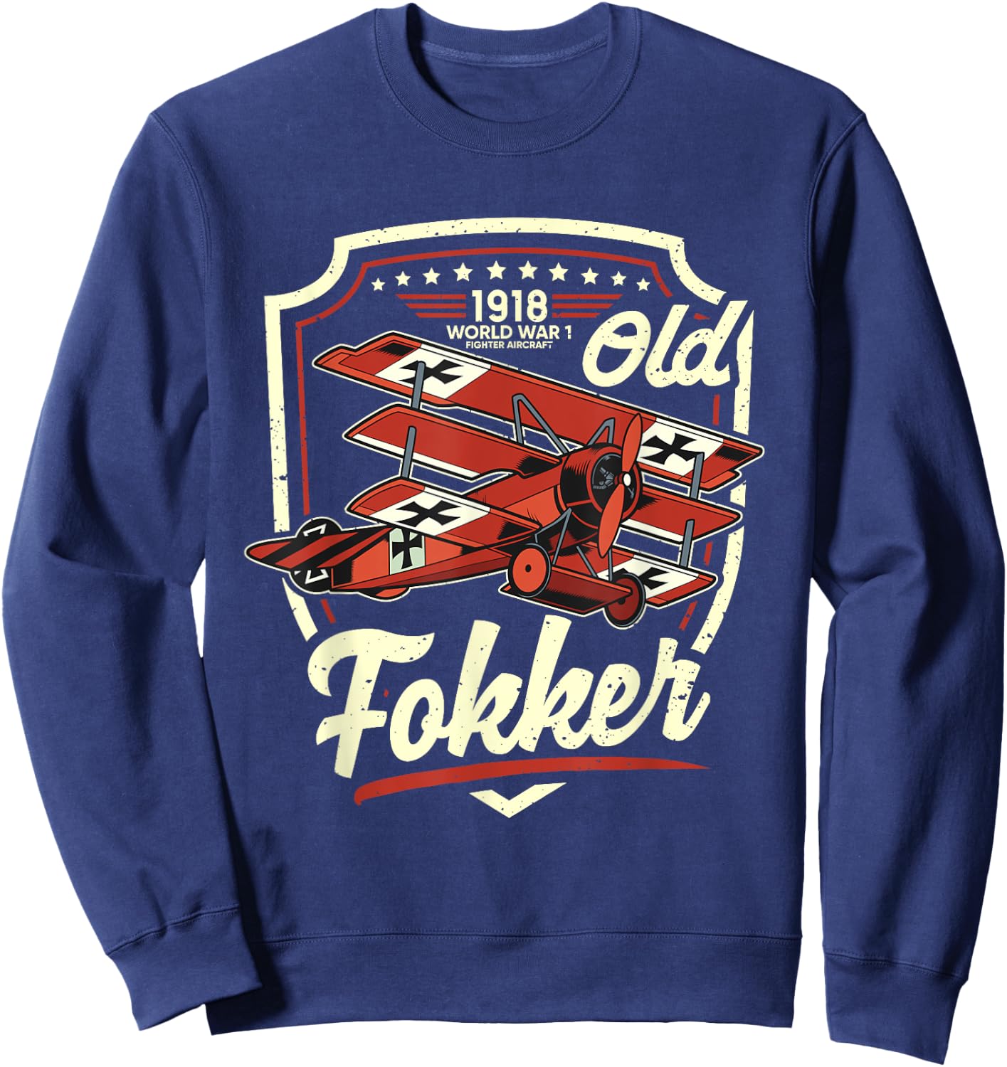 Altes Fokker WW1 aircraft German Fokker Sweatshirt - Sweatshirt | Navy