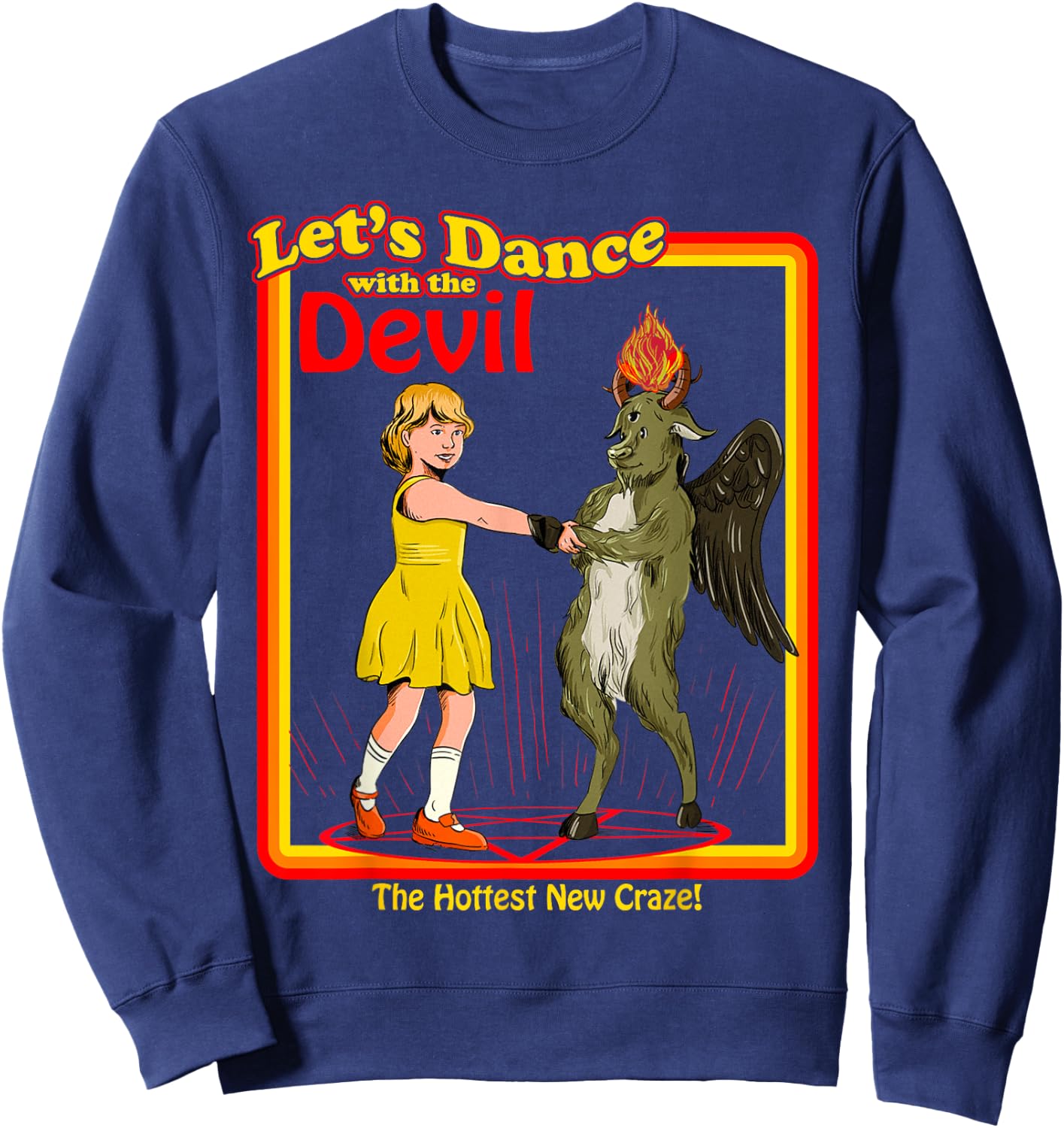 Witchcraft Let's Dance with the Devil Baphomet Satanic Funny Sweatshirt - Sweatshirt | Navy