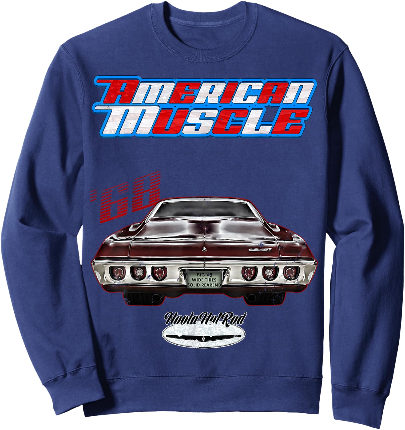 1968 Impala,Fastback,Muscle Car,Hot Rod,rusty,distressed,68 Sweatshirt - Sweatshirt | Navy