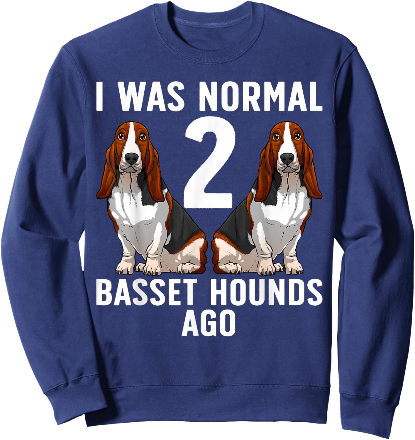 Funny Basset Hound Design Women Basset Hound Lover Sweatshirt - Sweatshirt | Navy