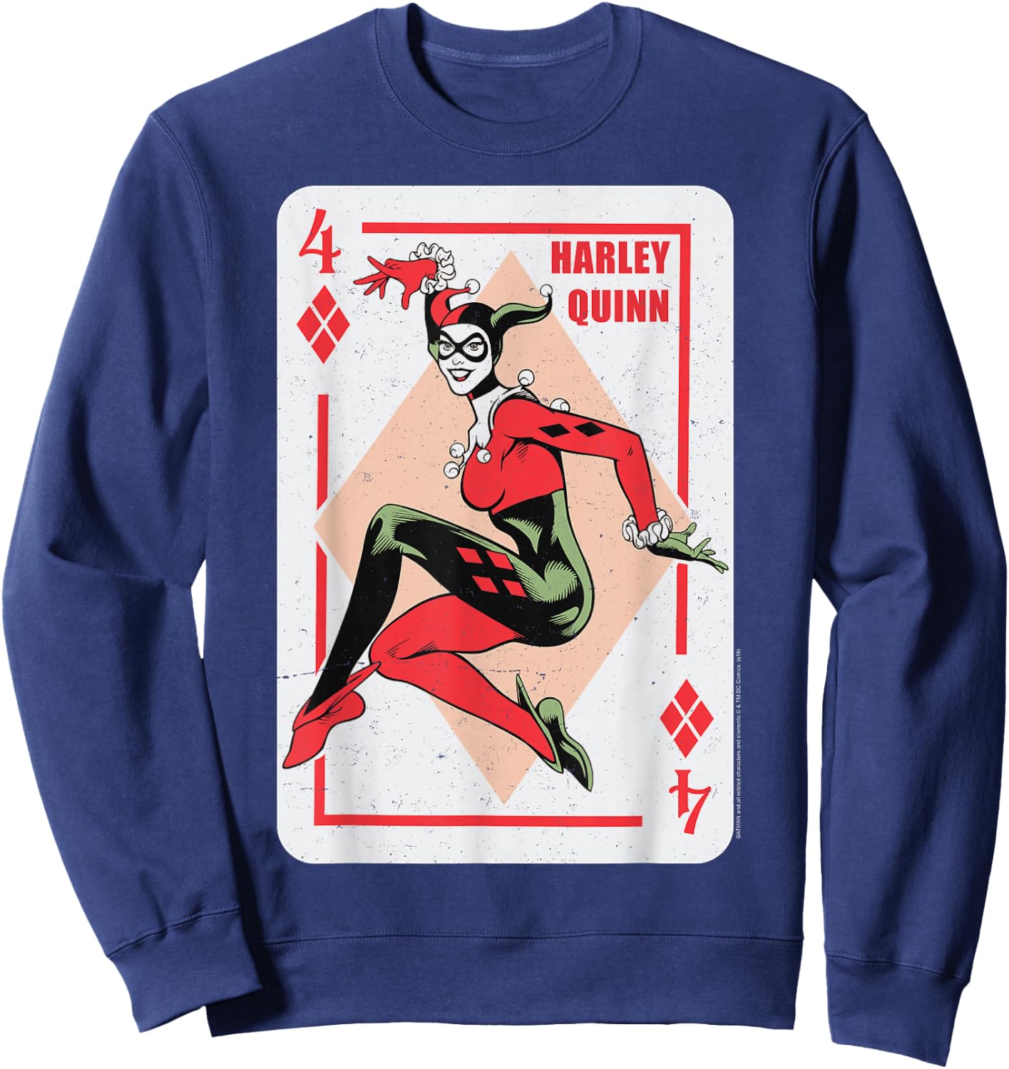 DC Comics Batman Harley Quinn Playing Card Small Sweatshirt - Sweatshirt | Navy