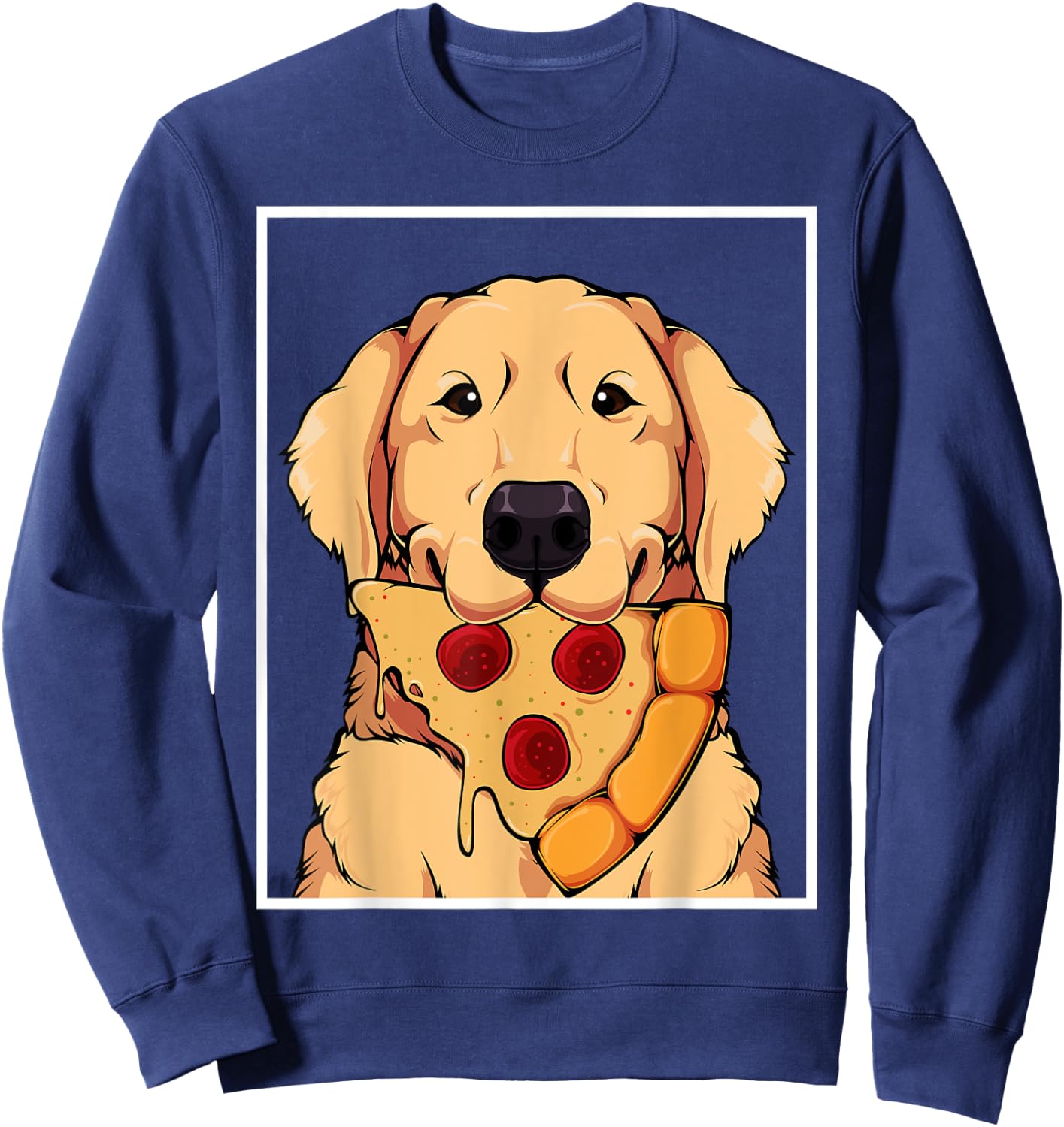Labrador Golden Retriever Dog Owner Pizza Dogs Mum Men Women Sweatshirt - Sweatshirt | Navy