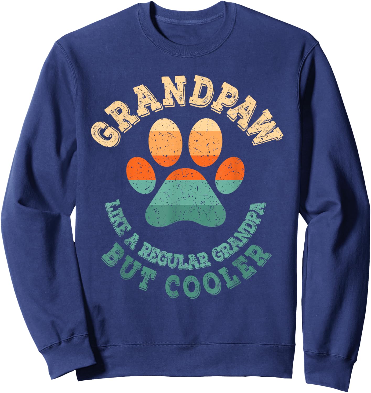 Grandpaw Dog Grandpa Grandfather Funny Grand Paw Retro Men Sweatshirt - Sweatshirt | Navy