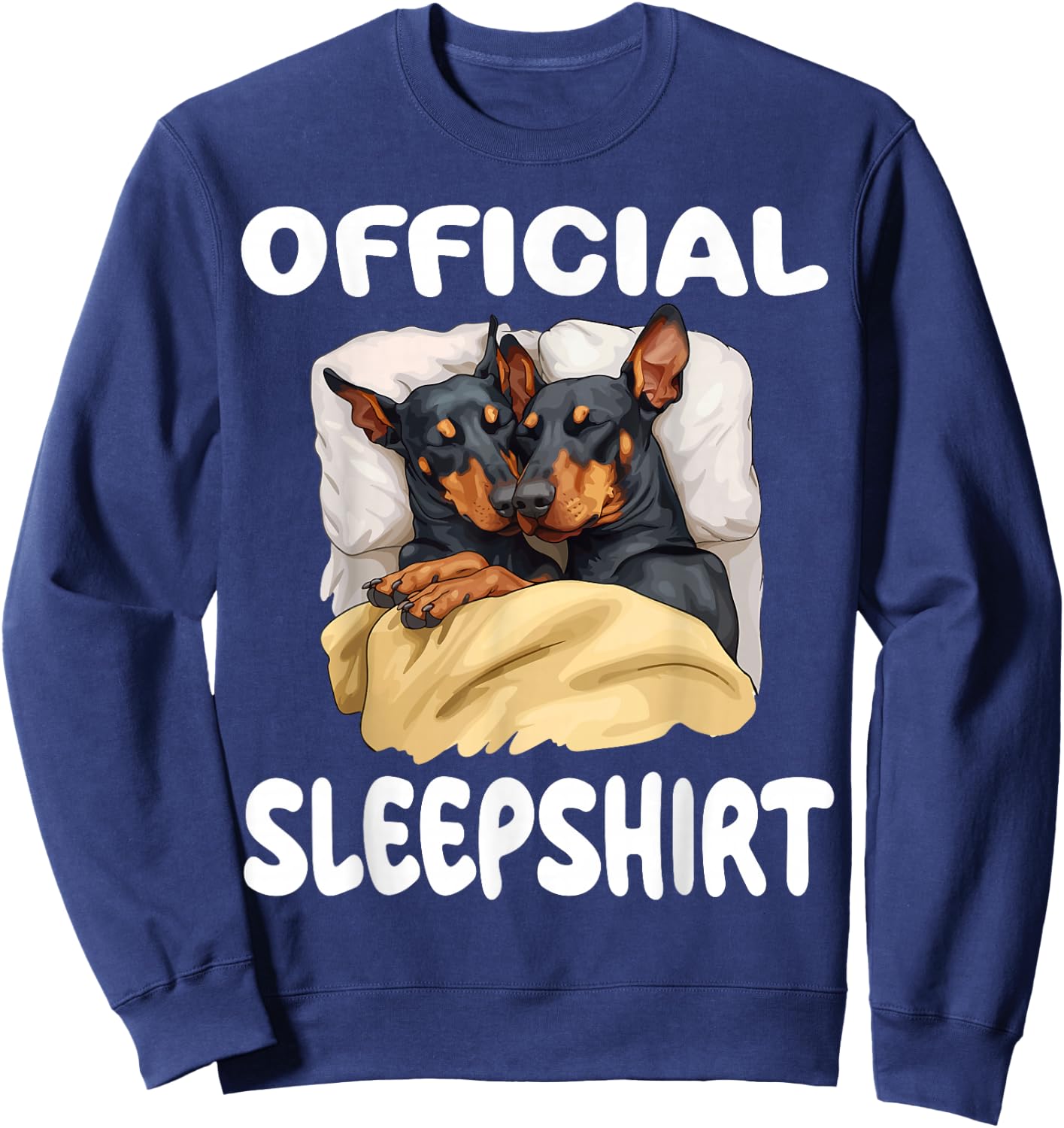 Doberman Pinscher Dog Official Sleepshirt Pajamas Nightgown Sweatshirt - Sweatshirt | Navy