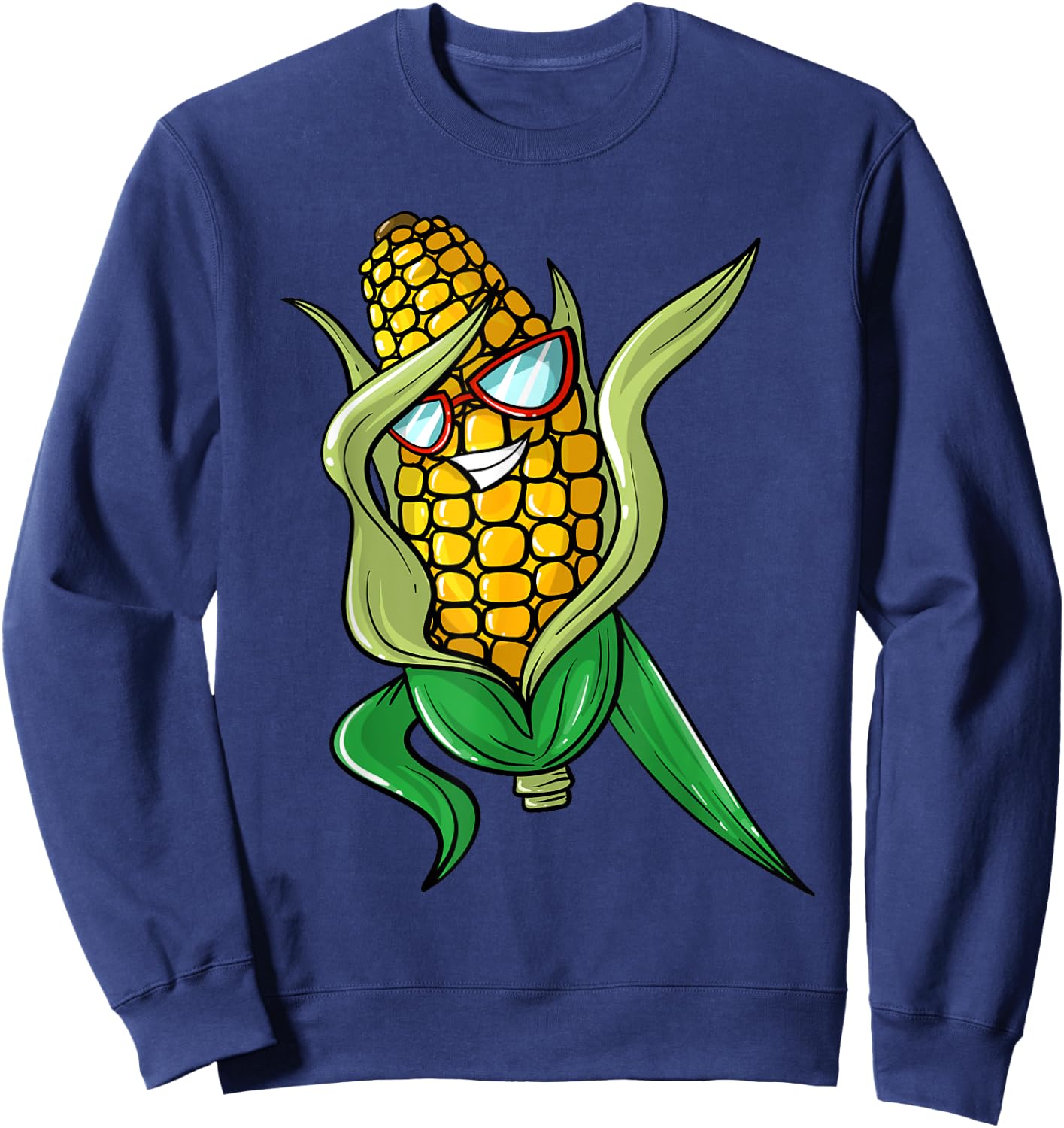 Funny Dabbing Corn Gift | Cute Dancing Farmers Men Women Sweatshirt - Sweatshirt | Navy