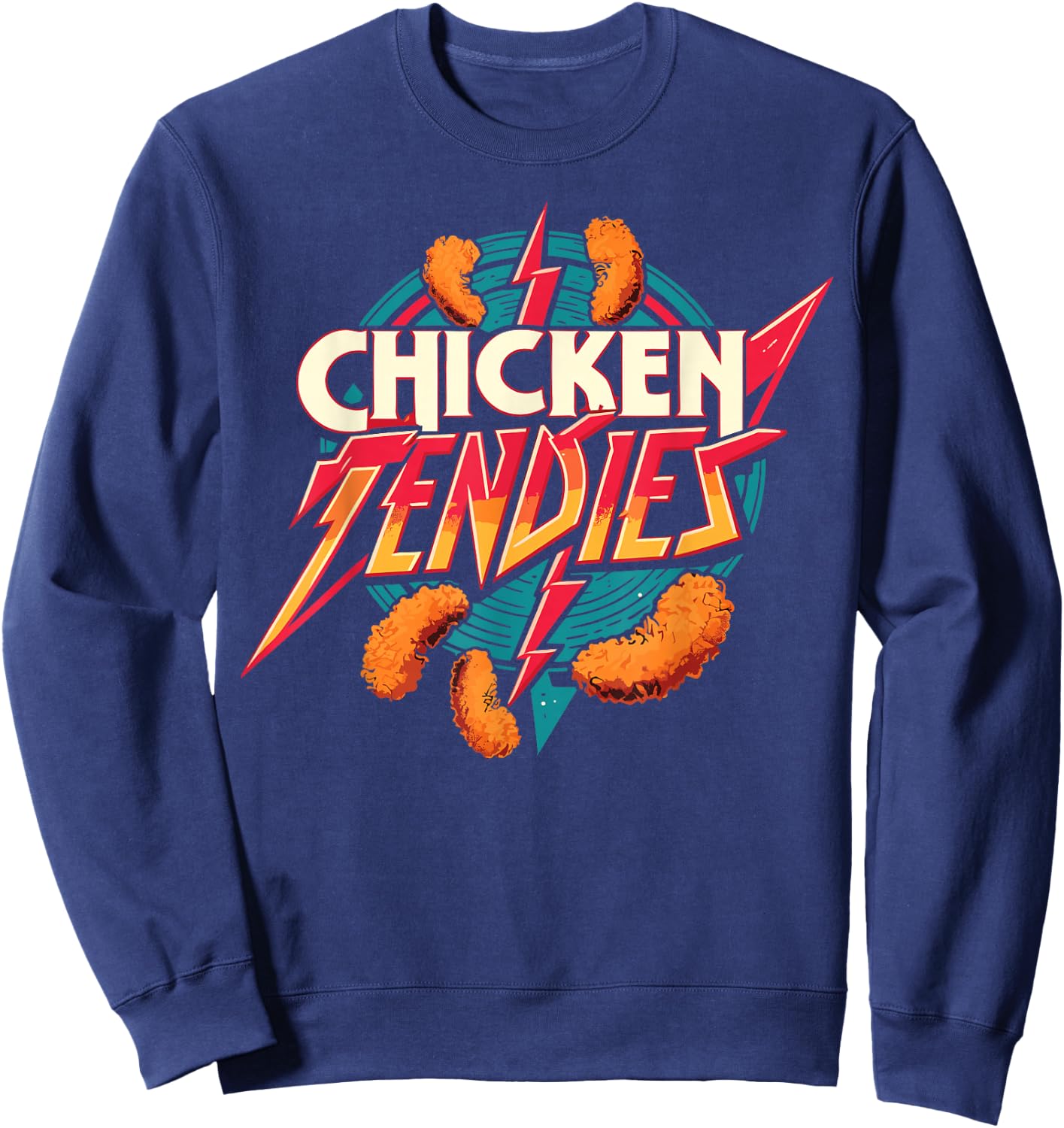 Chicken Tendies Heavy Metal World Tour Hardcore Music Sweatshirt - Sweatshirt | Navy