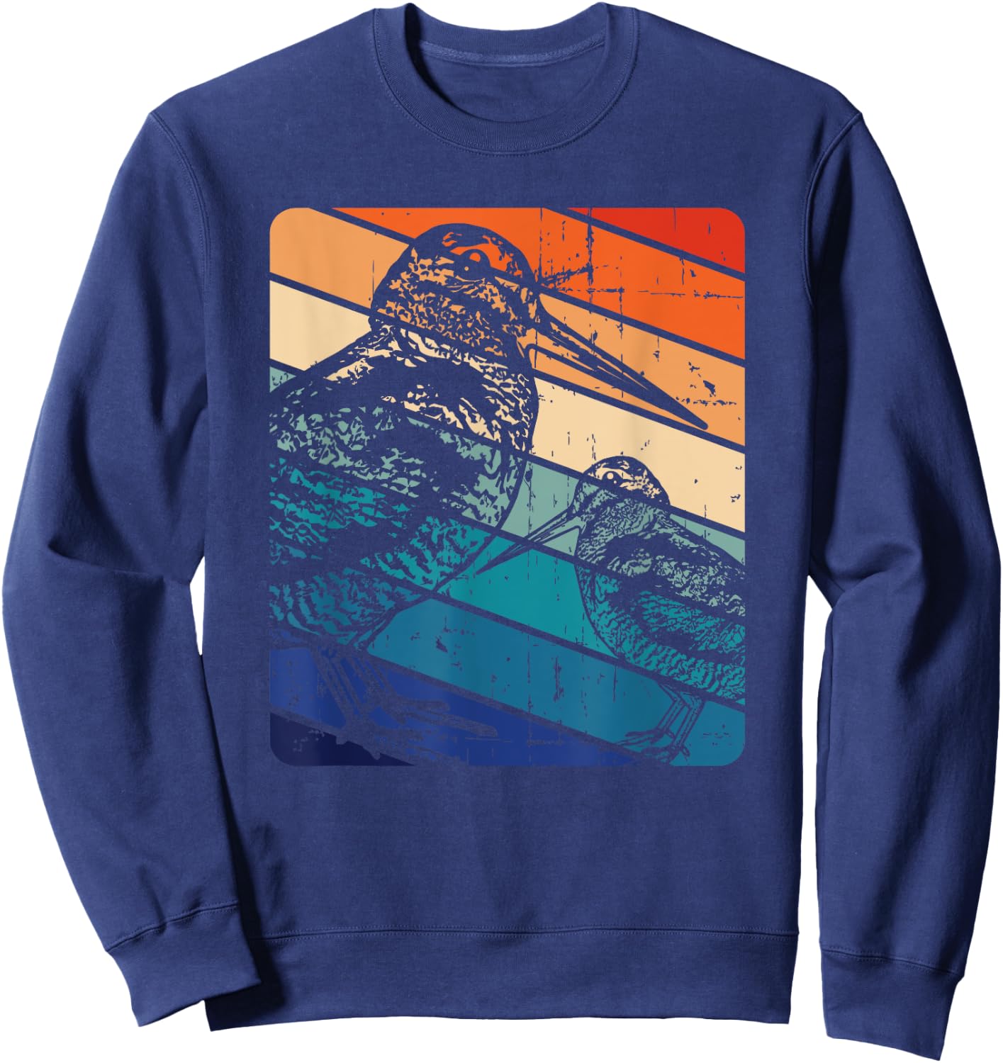American Woodcock Bird Retro Vintage Unique Birding Gift Sweatshirt - Sweatshirt | Navy