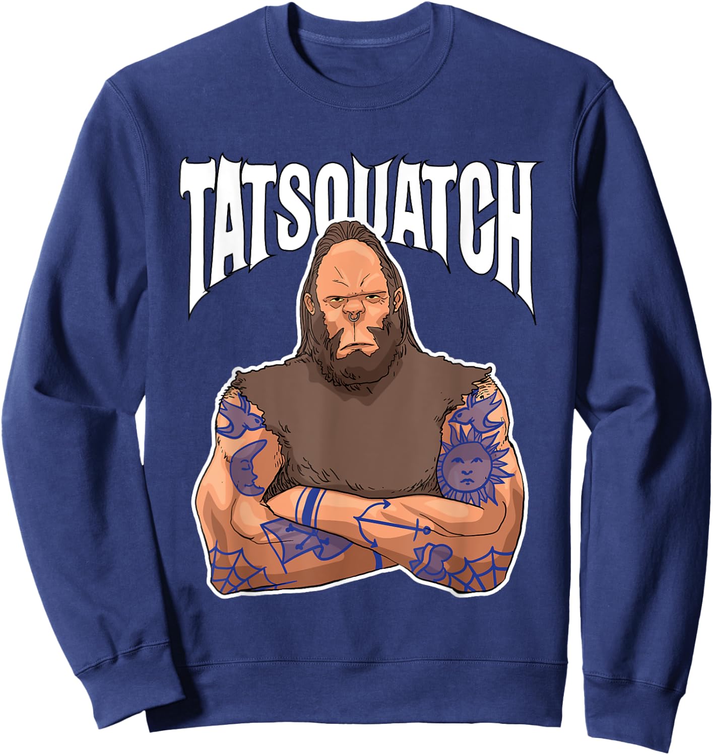 Funny Tattoo Inked Bigfoot Tatsquatch for Sasquatch Believer Sweatshirt - Sweatshirt | Navy
