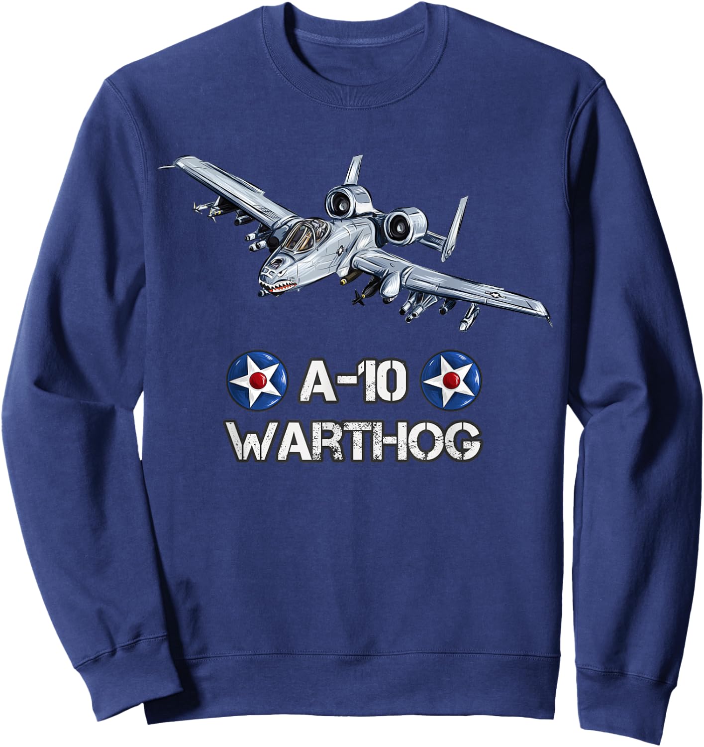 American Military Fighter Bomber A10 Warthog Sweatshirt - Sweatshirt | Navy