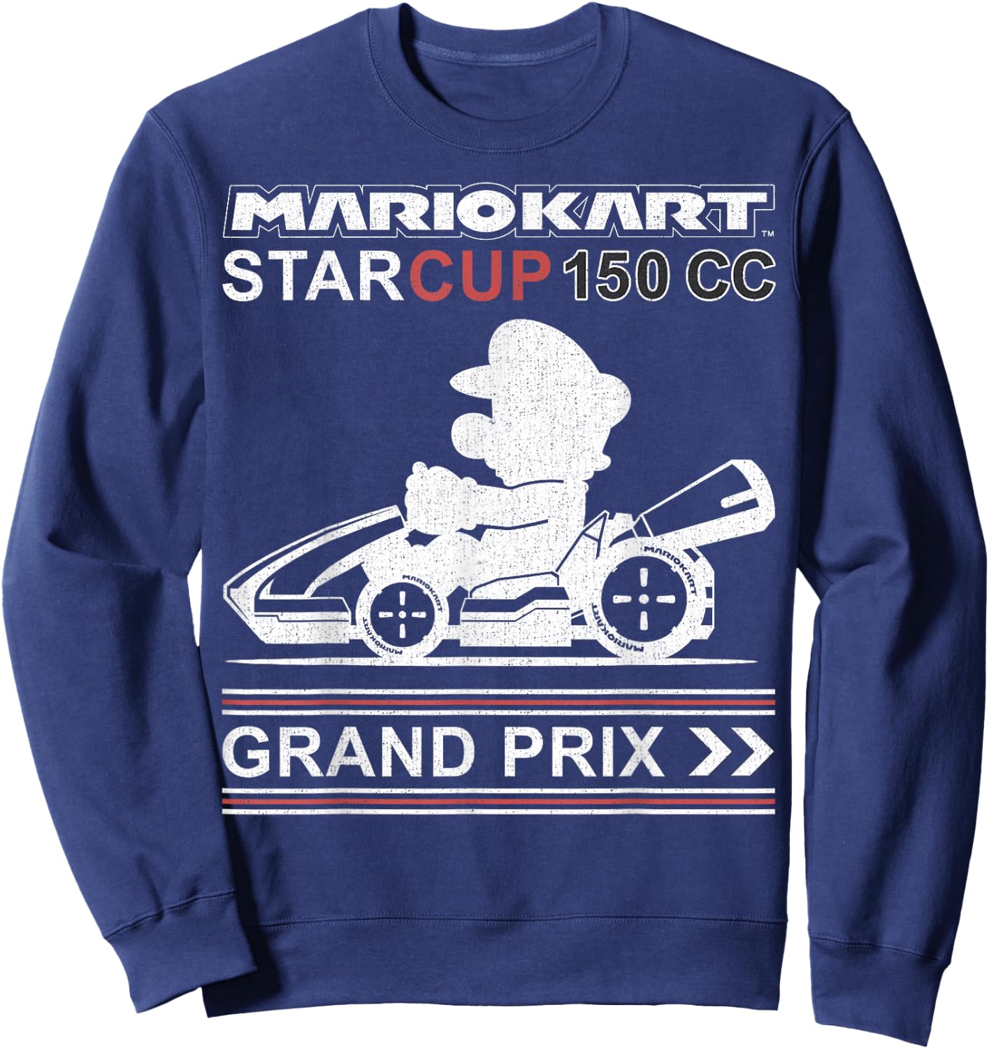Mario Kart Star Cup Grand Prix Vintage Nintendo Race Car Sweatshirt - Sweatshirt | Navy