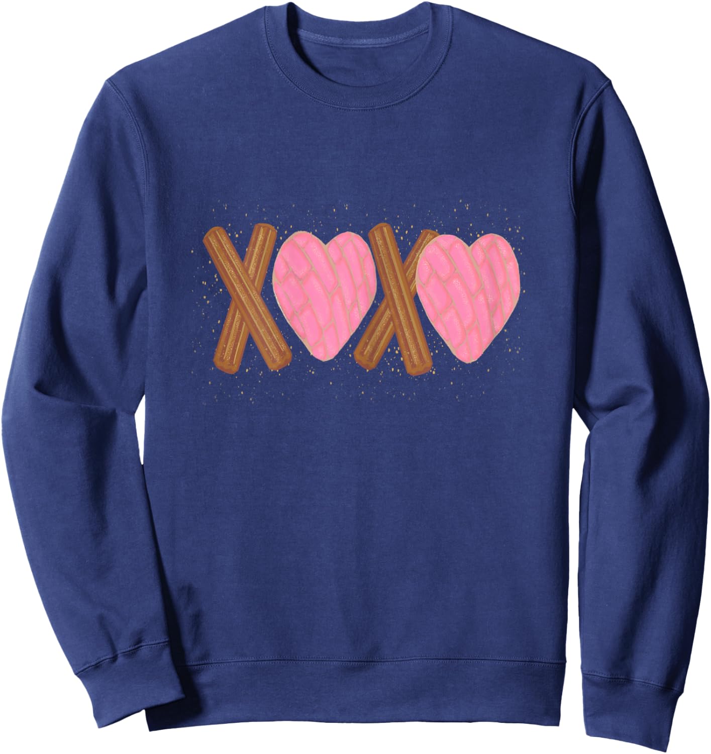 Latinx Funny Valentine's Gift Latina Concha Churro Shirt Sweatshirt - Sweatshirt | Navy