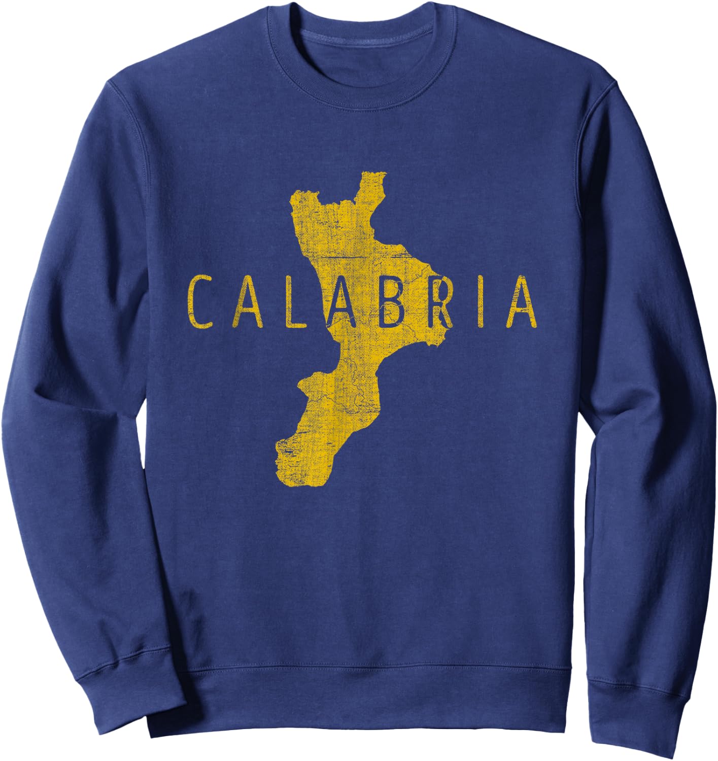 Calabrian Map Word Art - Calabria Italy Souvenir Sweatshirt - Sweatshirt | Navy
