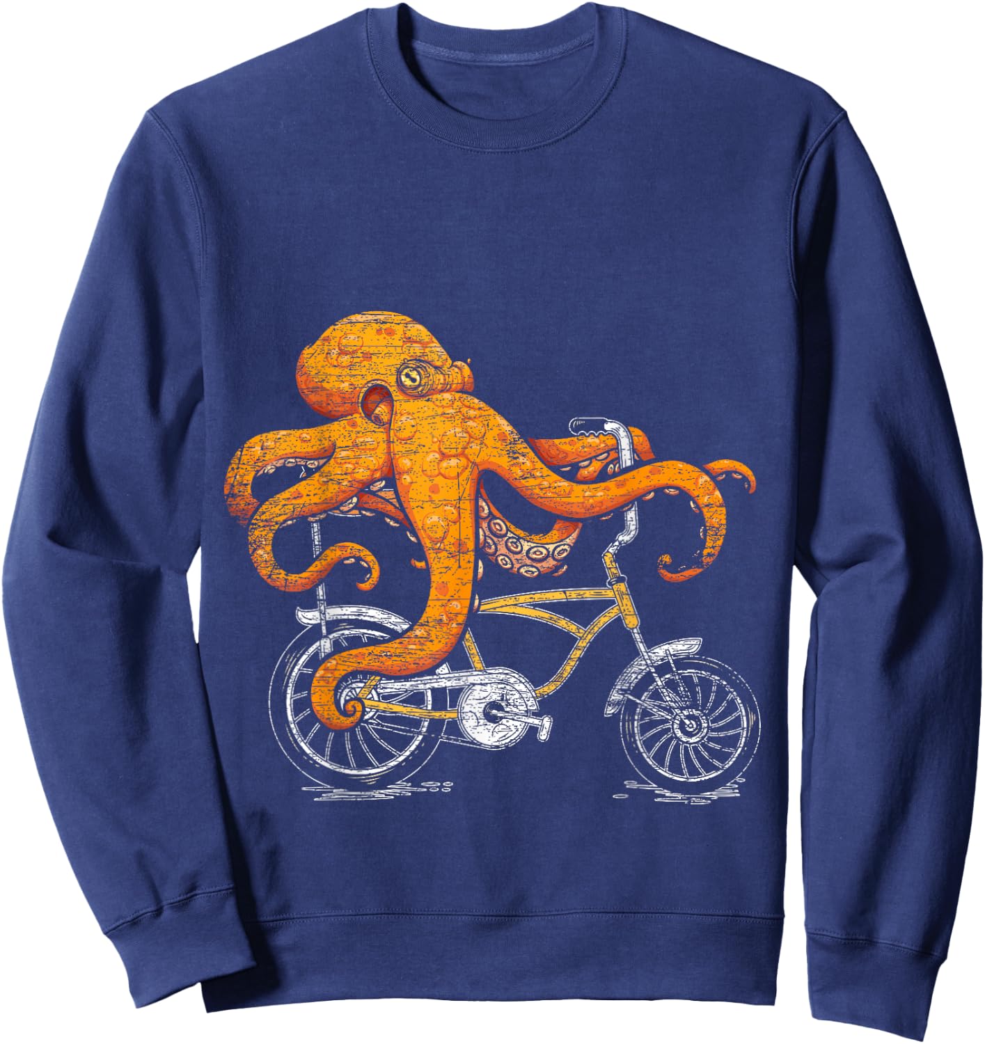 Octopus Riding A Bike Sweatshirt - Sweatshirt | Navy