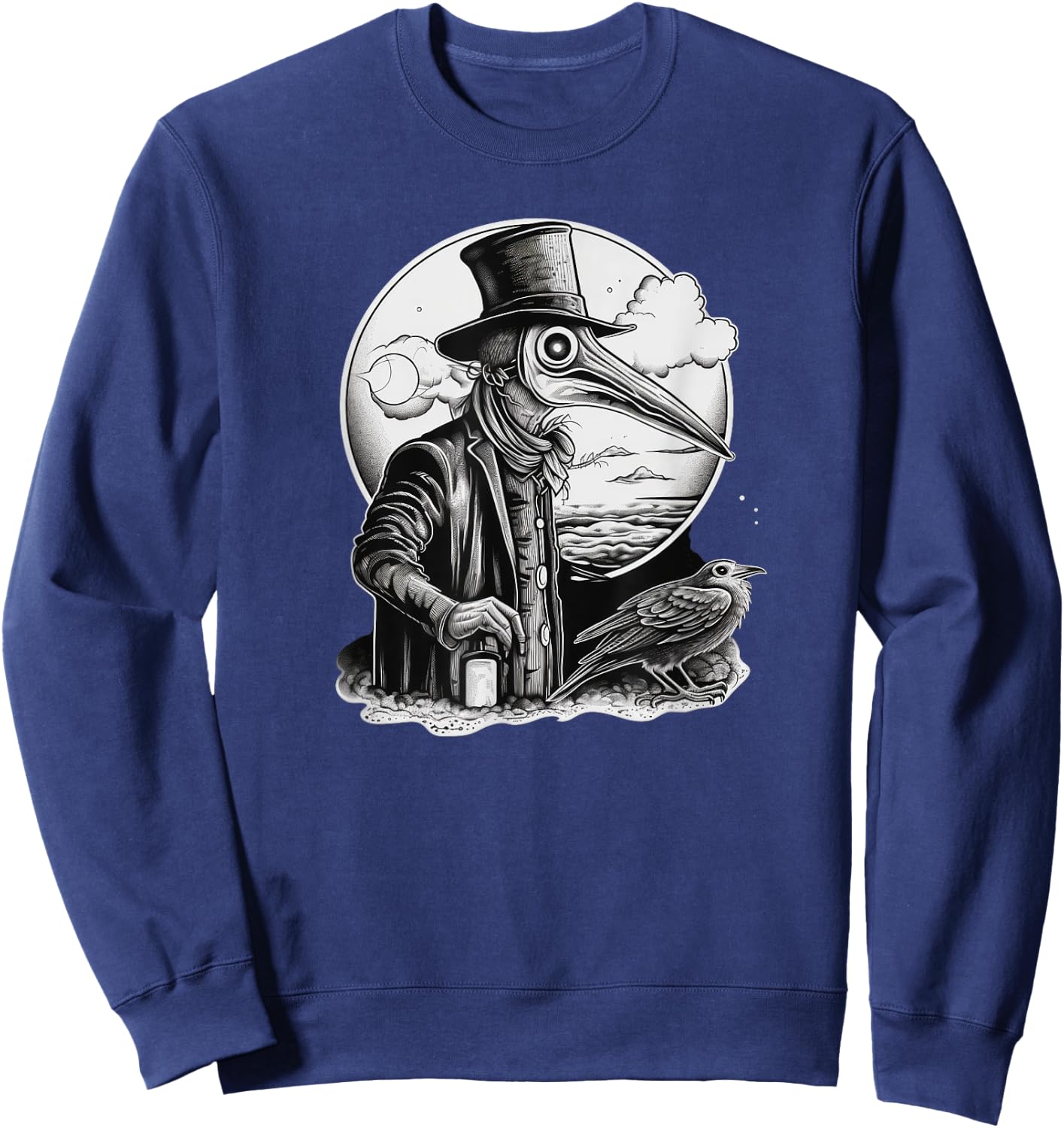 Funny Plague Doctor cool Grunge Style leeches medical Sweatshirt - Sweatshirt | Navy