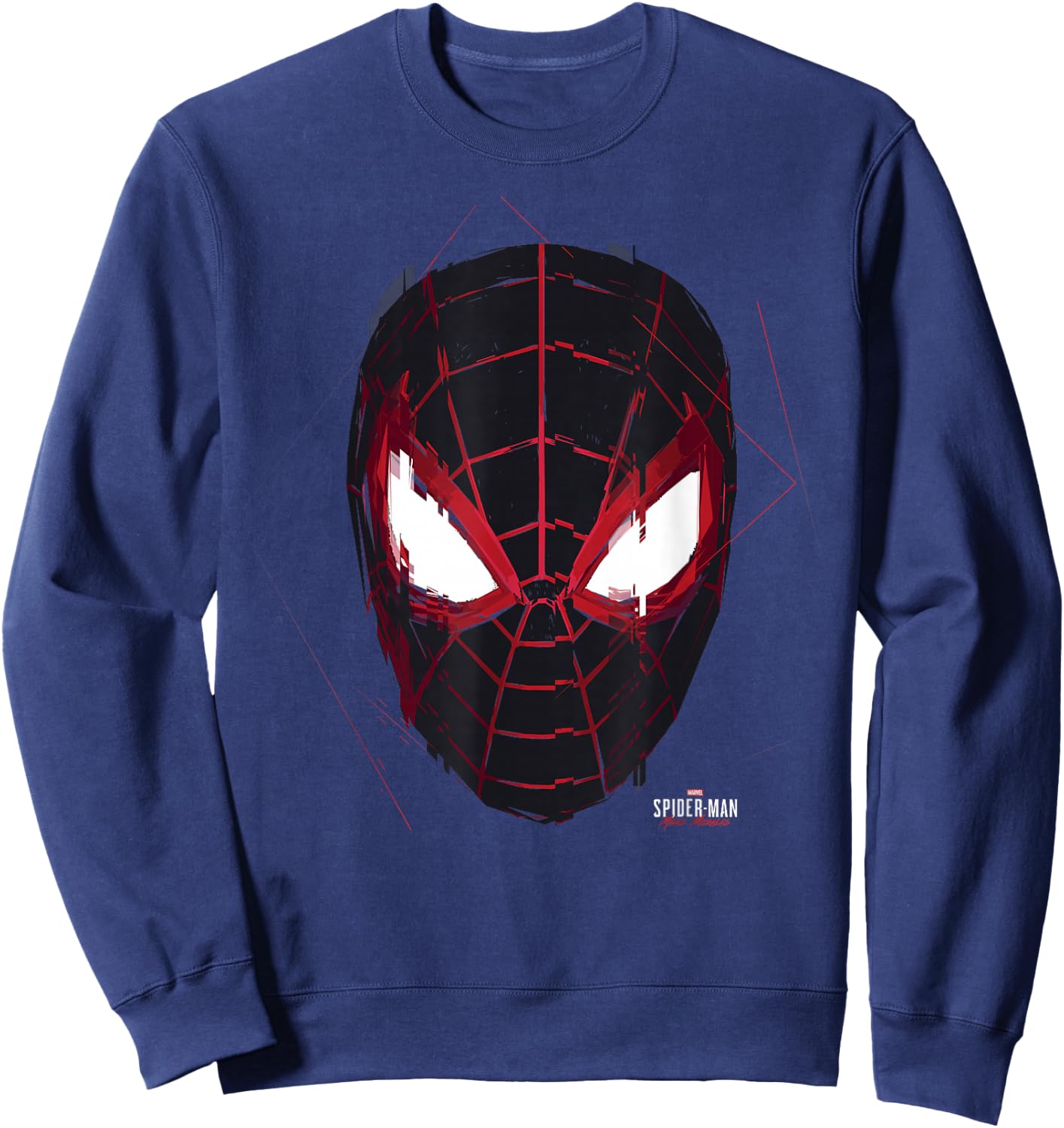 Marvel Spider-Man: Miles Morales Glitch Mask Small Sweatshirt - Sweatshirt | Navy