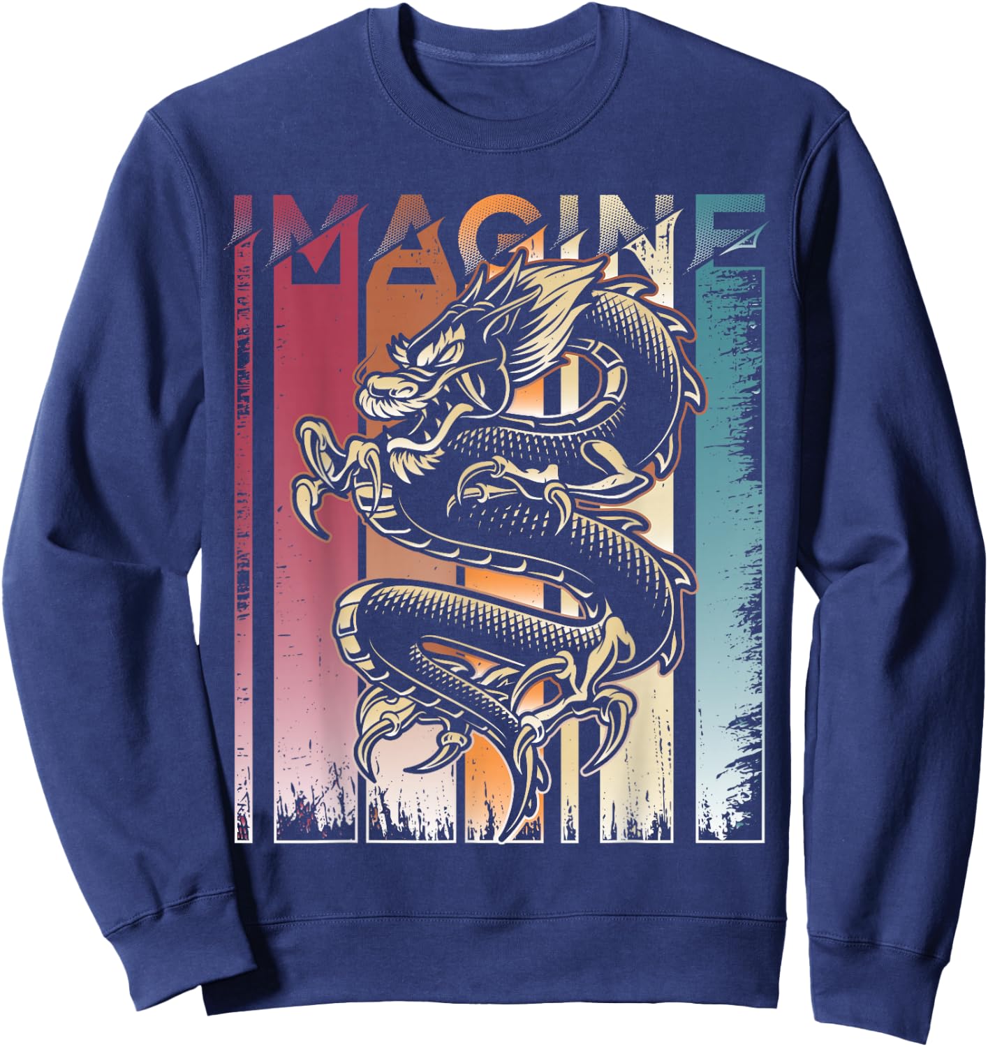 Imagine Dragon A Vintage Retro Cool Art Sweatshirt - Sweatshirt | Navy