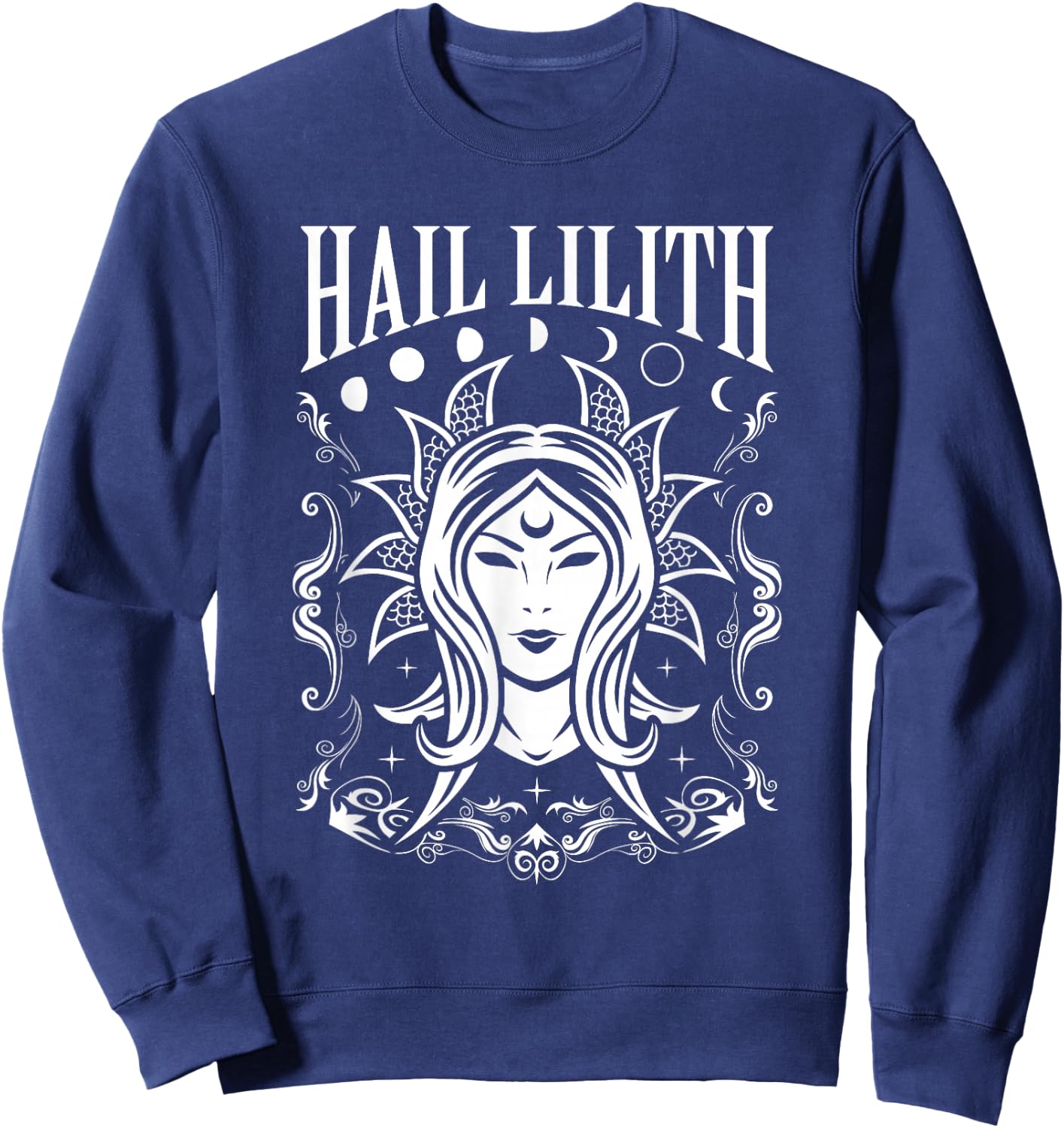 Dark Demon Occult Hail Lilith and Full Moon Cycle Women's Sweatshirt - Sweatshirt | Navy