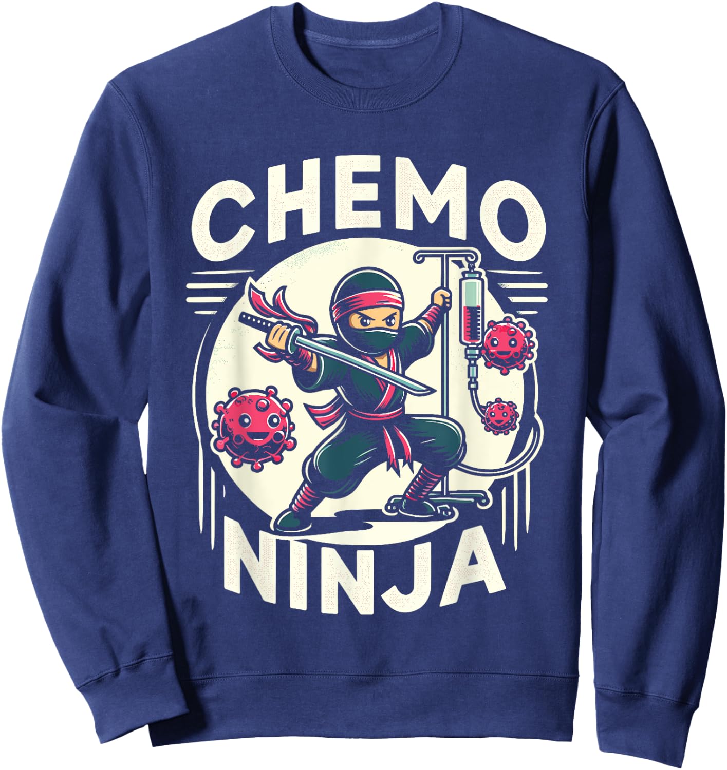 Cancer Fighting Support | Funny Cancer Fighter Warrior Ninja Sweatshirt - Sweatshirt | Navy