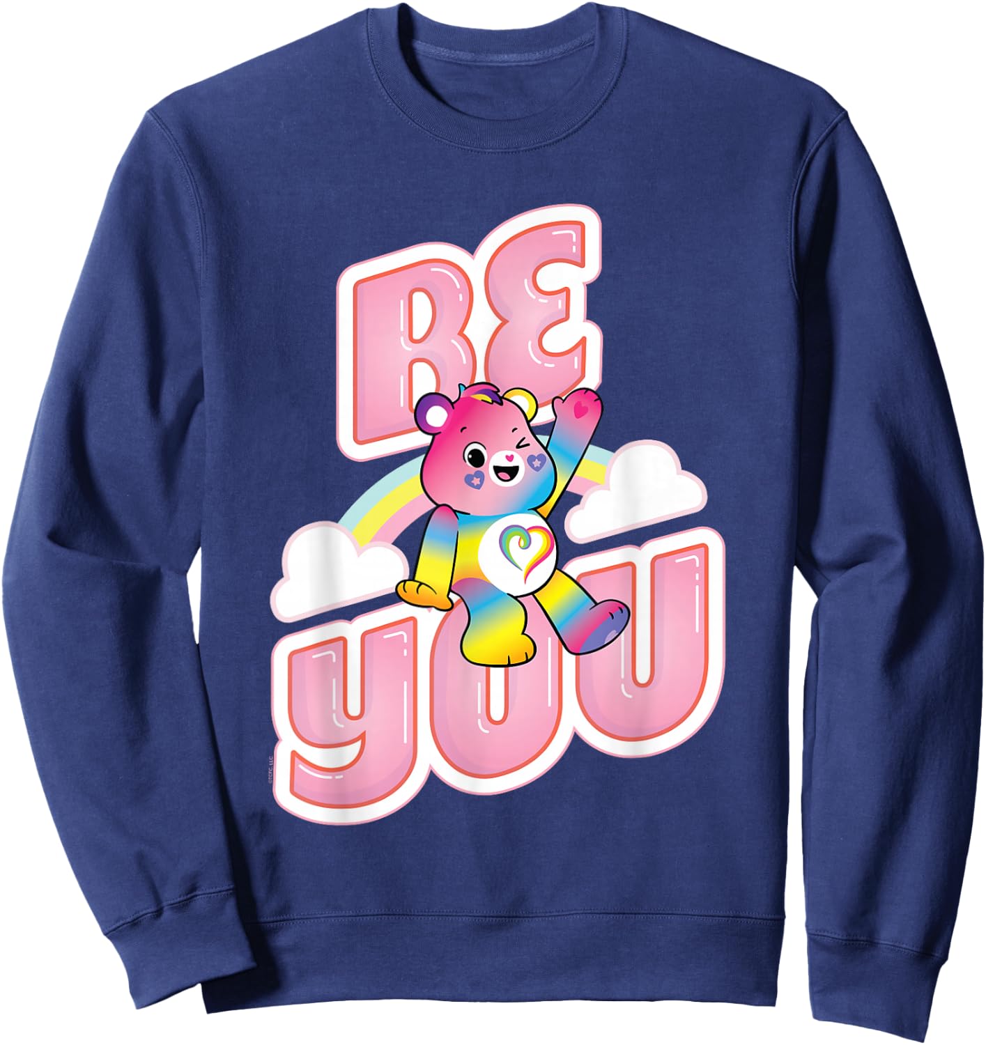 Care Bears Be You Togetherness Bear Pride Cute Cartoon Sweatshirt - Sweatshirt | Navy