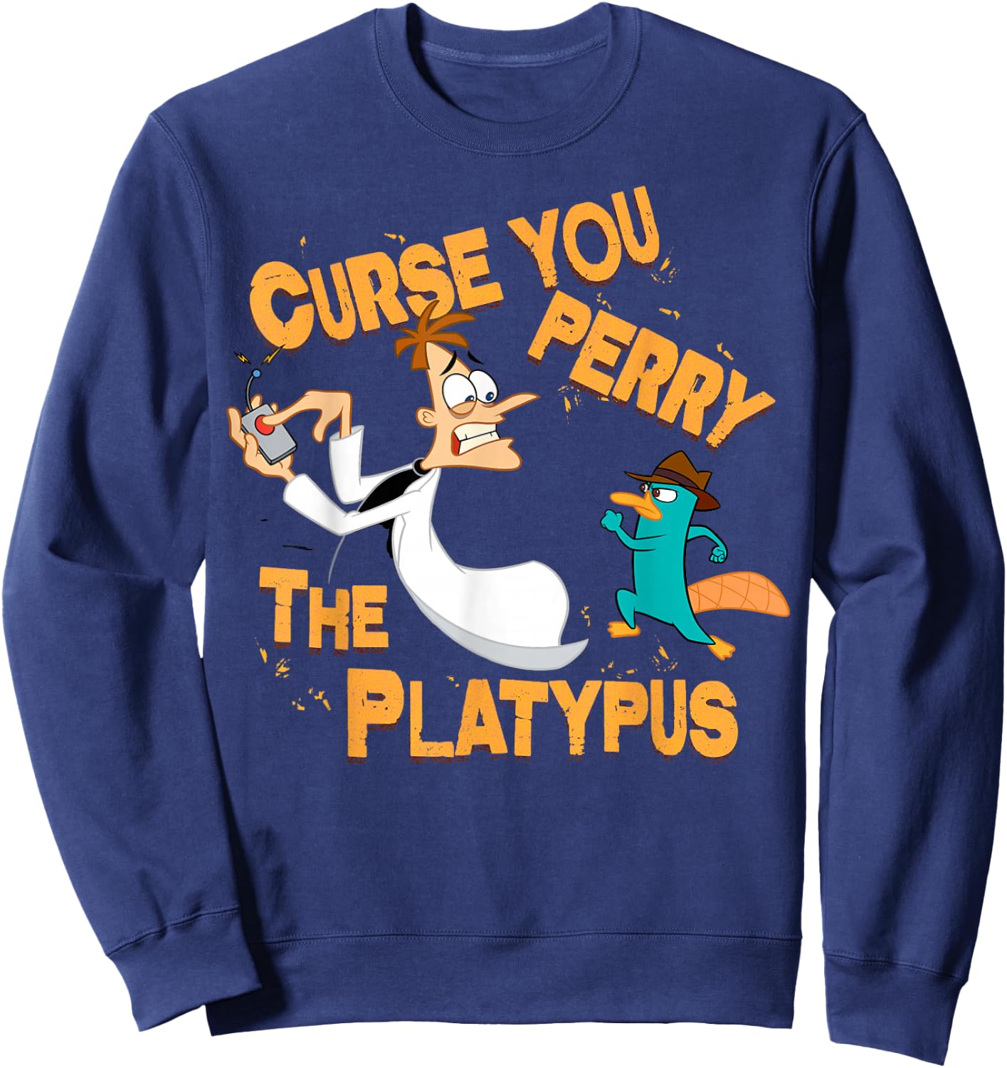 Disney Phineas and Ferb Curse You Small Sweatshirt - Sweatshirt | Navy