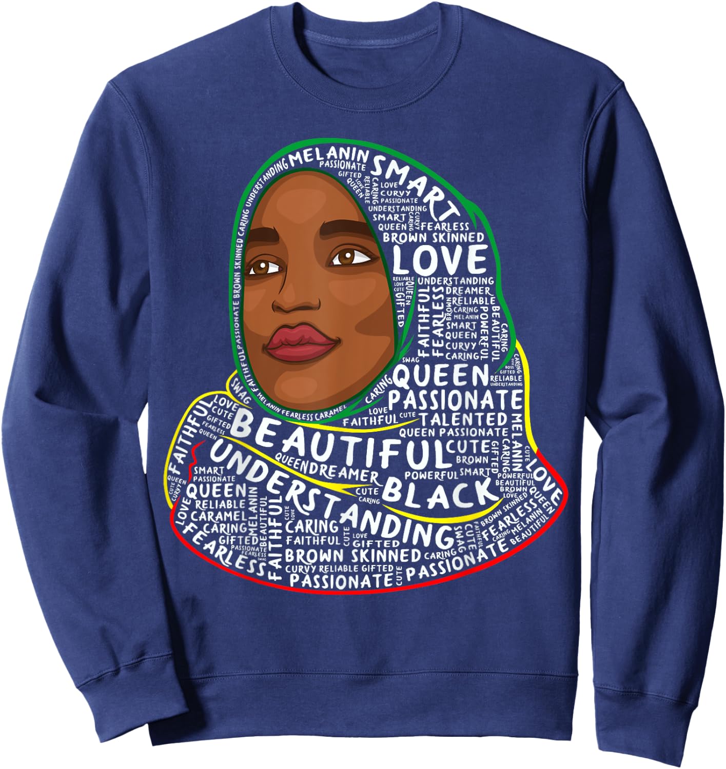 Ilhan Omar Black History Month Women African Muslim Hijab Sweatshirt - Sweatshirt | Navy