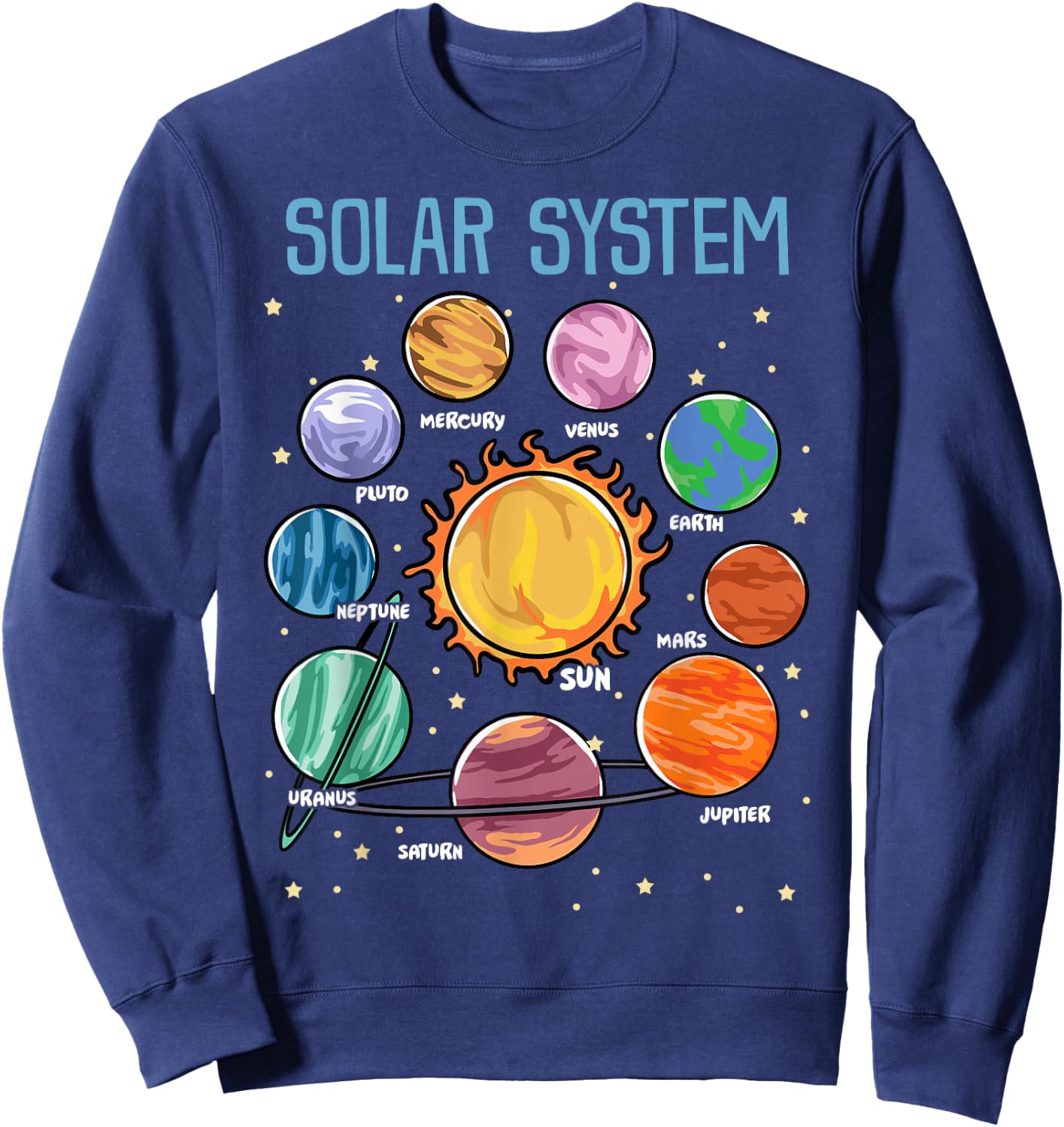 Solar System Planets Science Space Boys Girls STEM Kids Sweatshirt - Sweatshirt | Navy