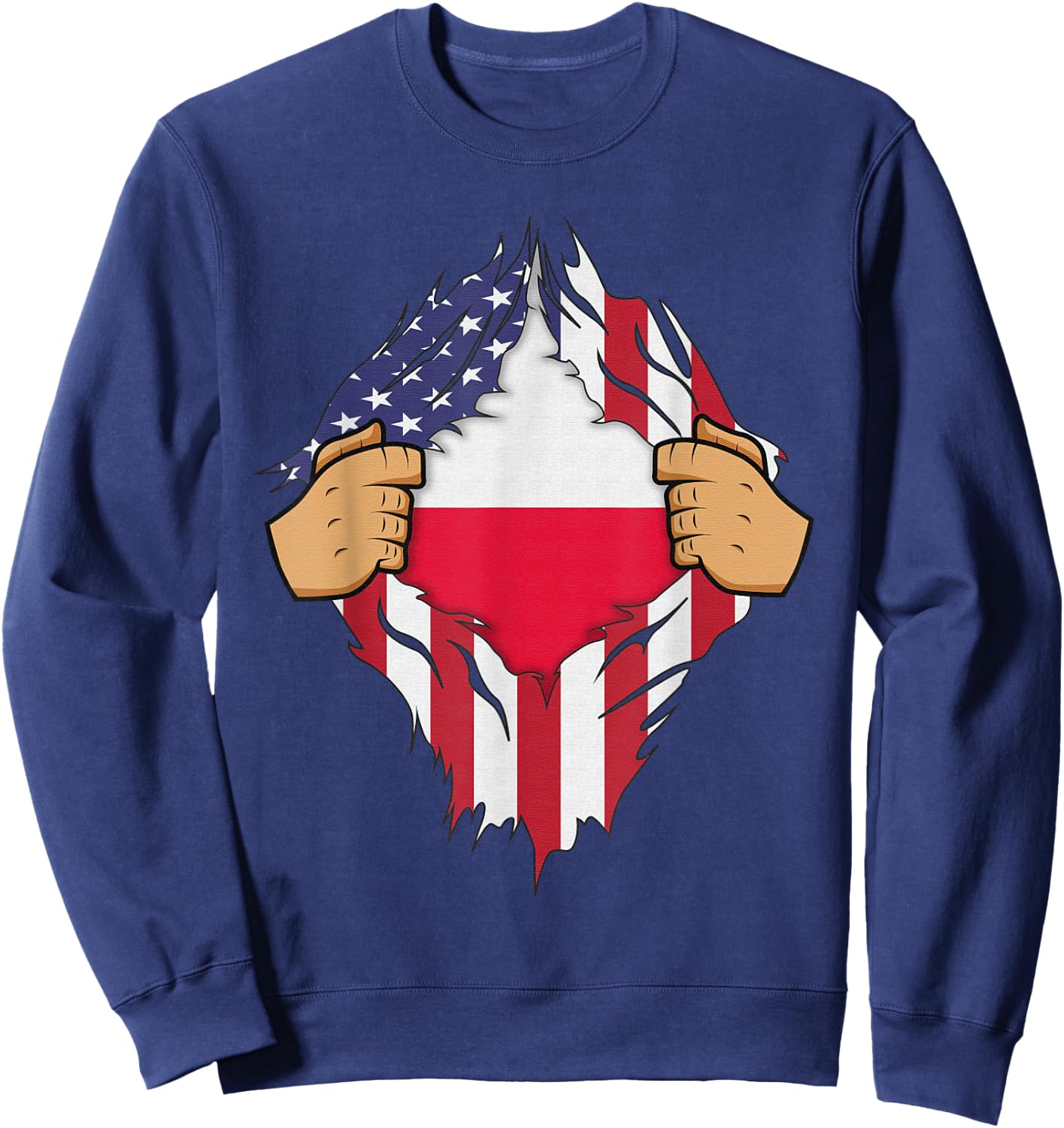 POLISH FLAG POLAND Men Women Kids Gift Sweatshirt - Sweatshirt | Navy