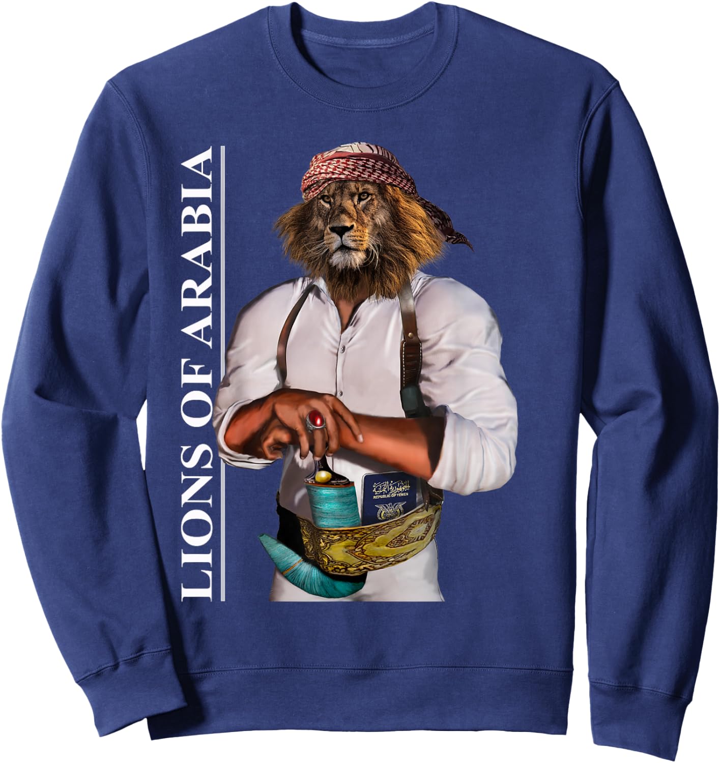 Lions Of Arabia Yemeni Style Sweatshirt - Sweatshirt | Navy