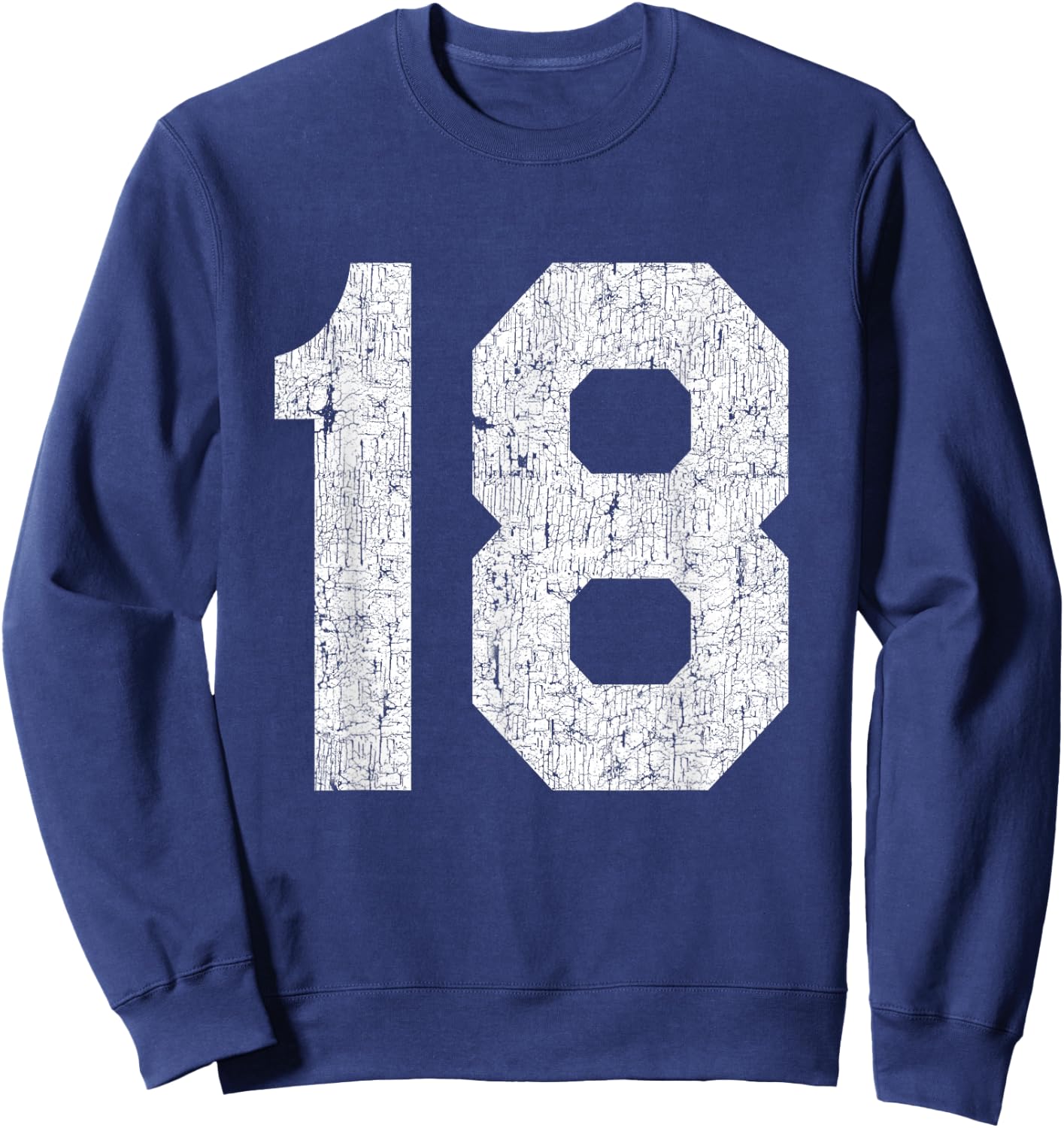 #18 Jersey Uniform Varsity Sports Number, 18th Birthday Sweatshirt - Sweatshirt | Navy