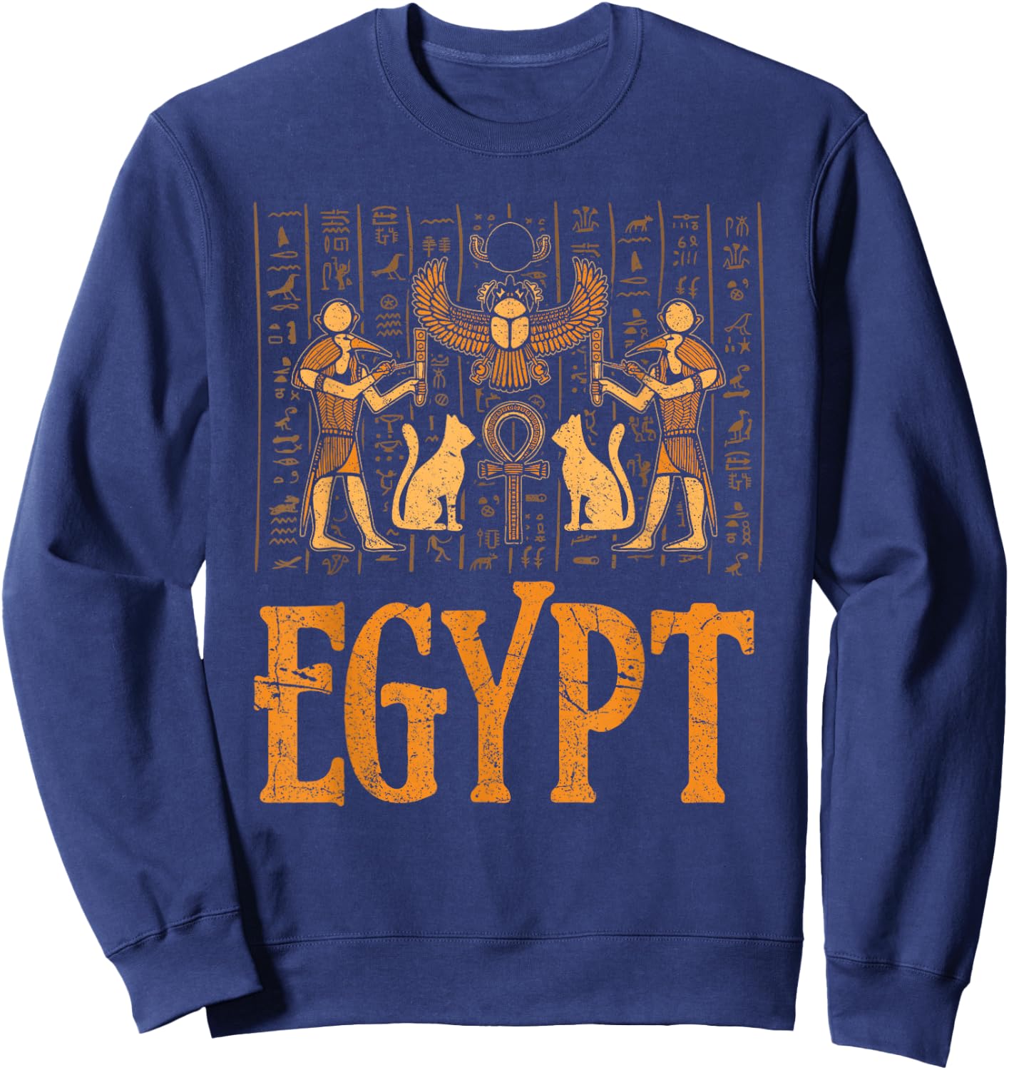 Egypt Pharaoh Pyramid Cairo Nile Ancient Egyptian History Sweatshirt - Sweatshirt | Navy