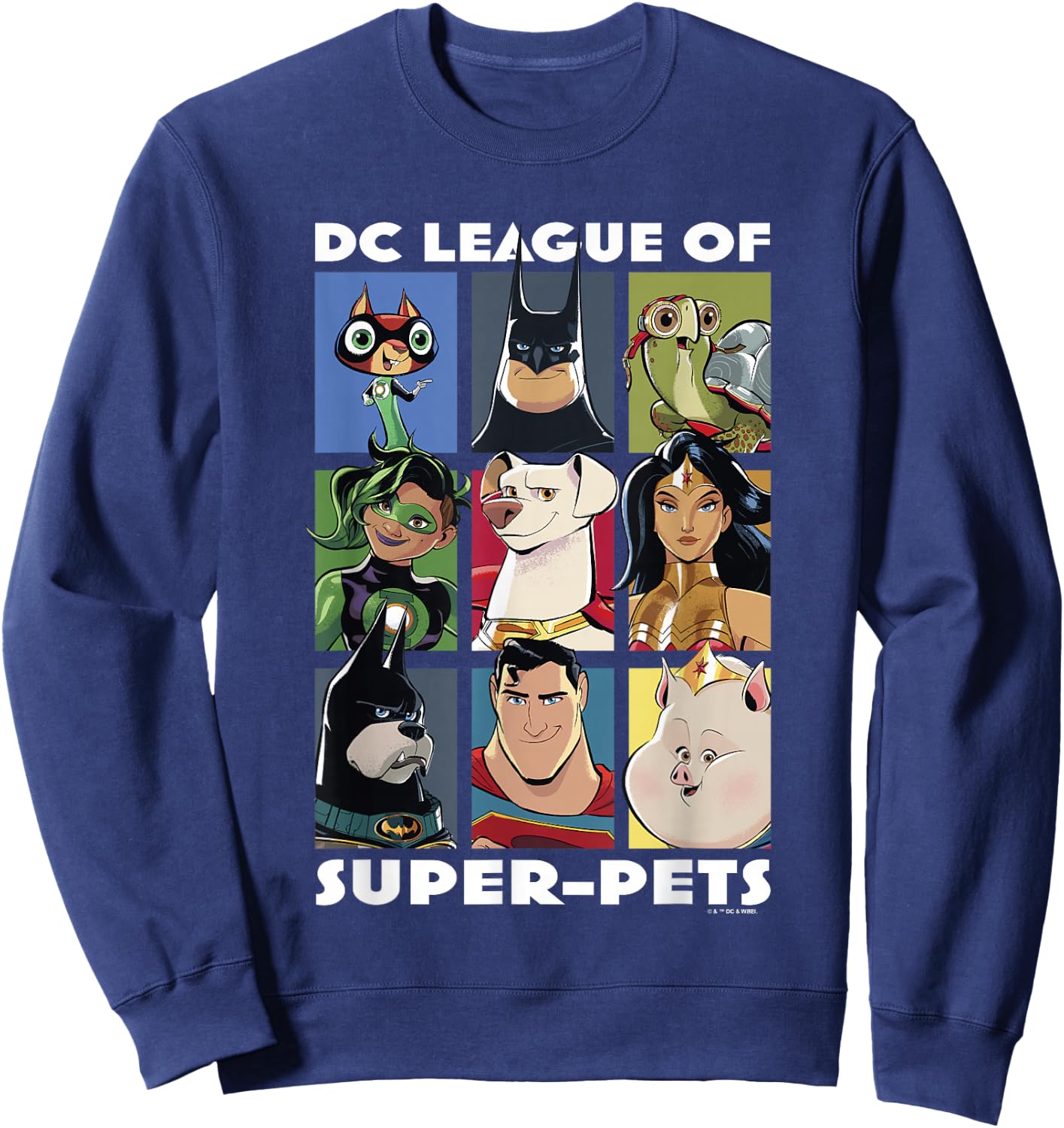DC League of Super-Pets Heroes & Pets Grid Group Shot Sweatshirt - Sweatshirt | Navy