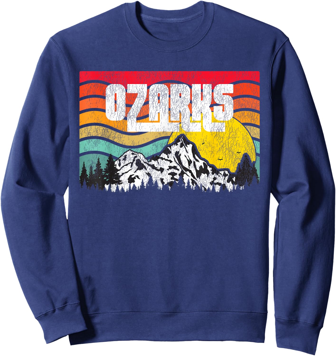 Ozark Mountains Ozarks Forests Vintage Sunset Retro Sweatshirt - Sweatshirt | Navy