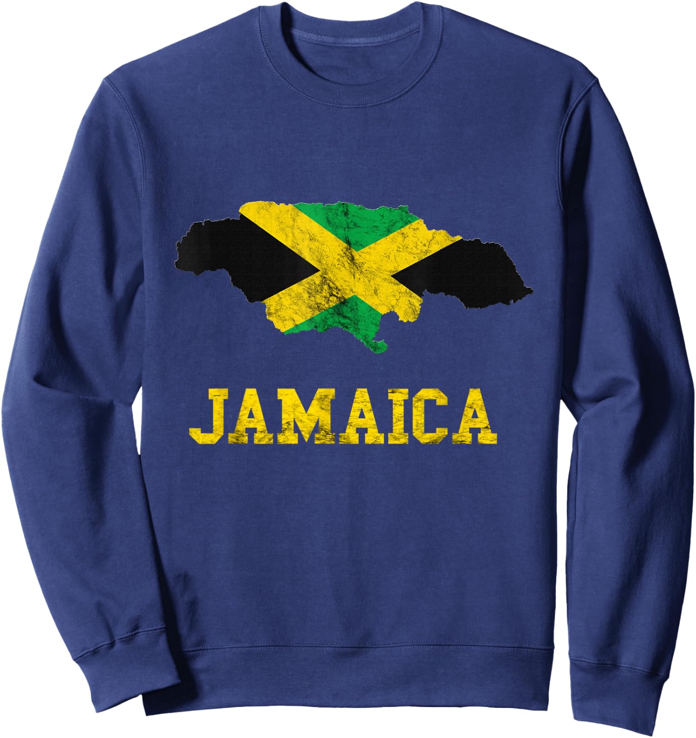 Jamaica Map Jamaican Flag Caribbean Trip Jamaica Roots Sweatshirt - Sweatshirt | Navy