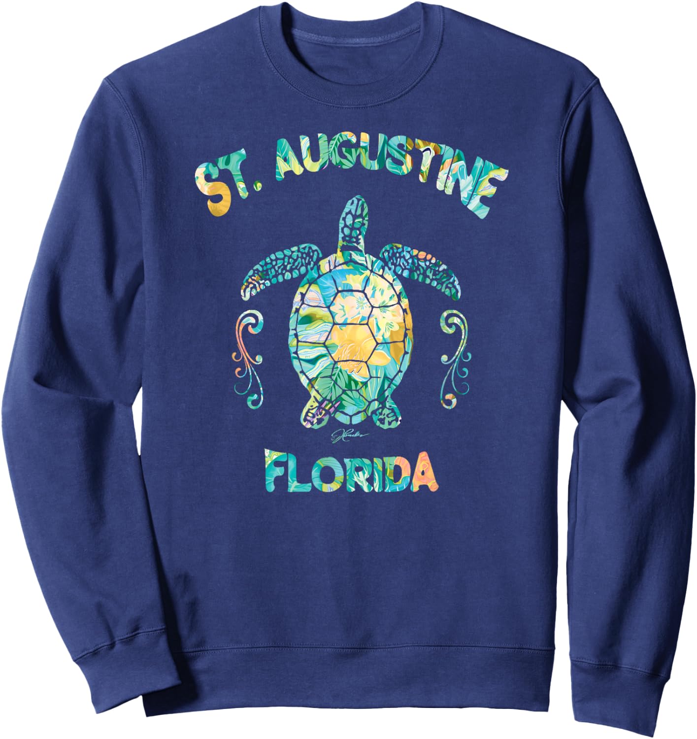 JCombs St Augustine Florida Sea Turtle Sweatshirt - Sweatshirt | Navy