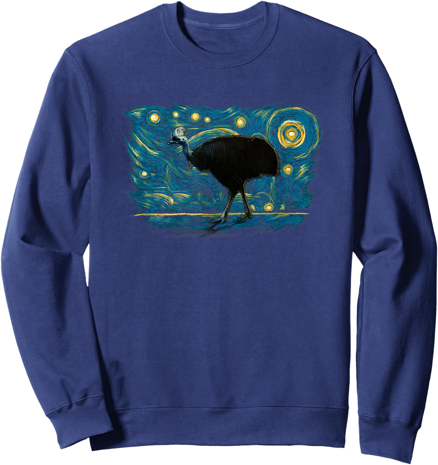 Retro Vintage Style Cassowary Sweatshirt - Sweatshirt | Navy