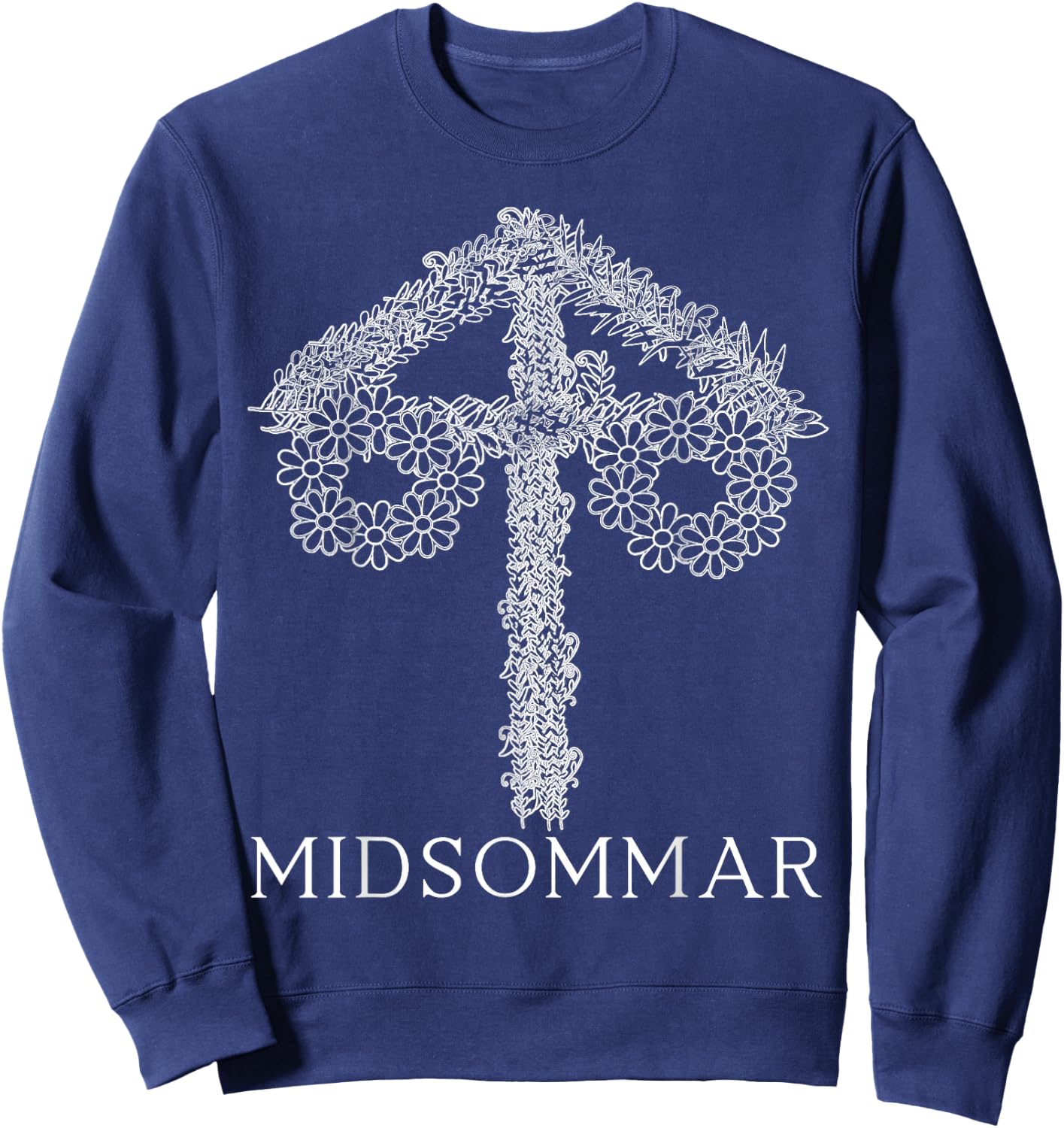 Midsummer Maypole Midsommar Festival Summer Solstice Sweatshirt - Sweatshirt | Navy