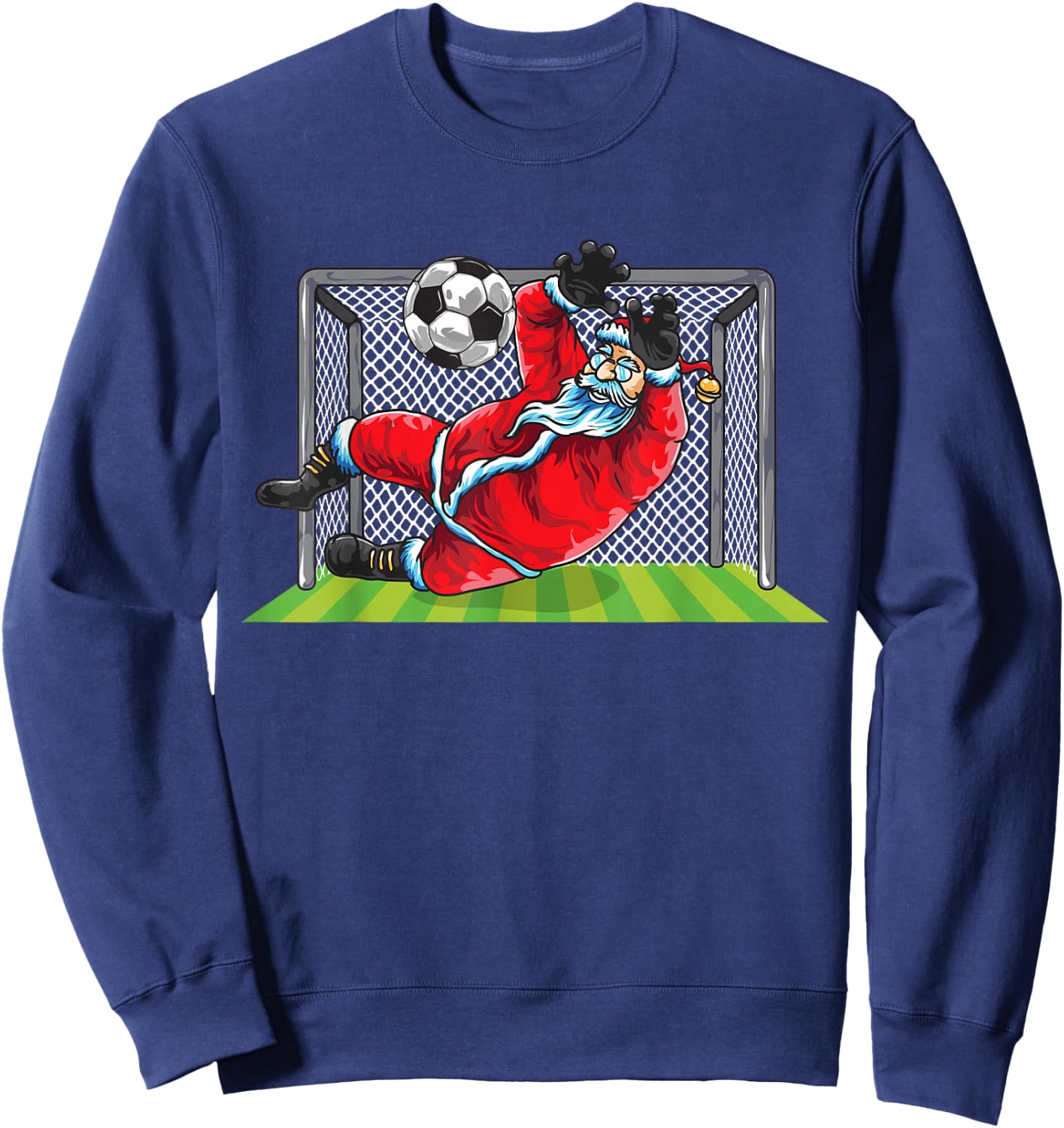 Soccer Goalie Santa Claus Christmas Sports Kids Boys Youth Sweatshirt - Sweatshirt | Navy
