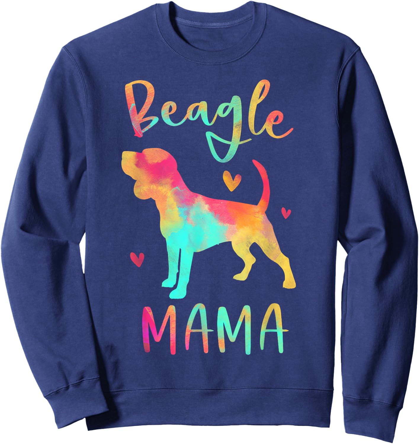 Beagle Mama Colorful Beagle Gifts Dog Mom Sweatshirt - Sweatshirt | Navy