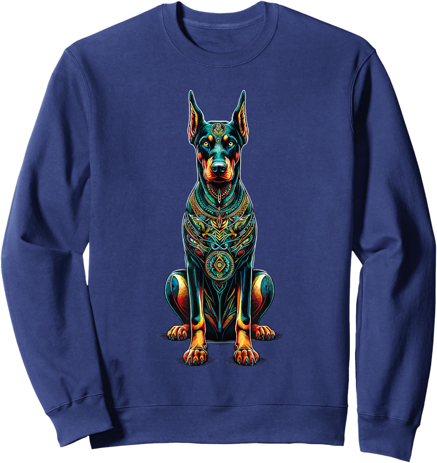 Mandala Art Doberman Pinscher Dobermans Dobie Sweatshirt - Sweatshirt | Navy
