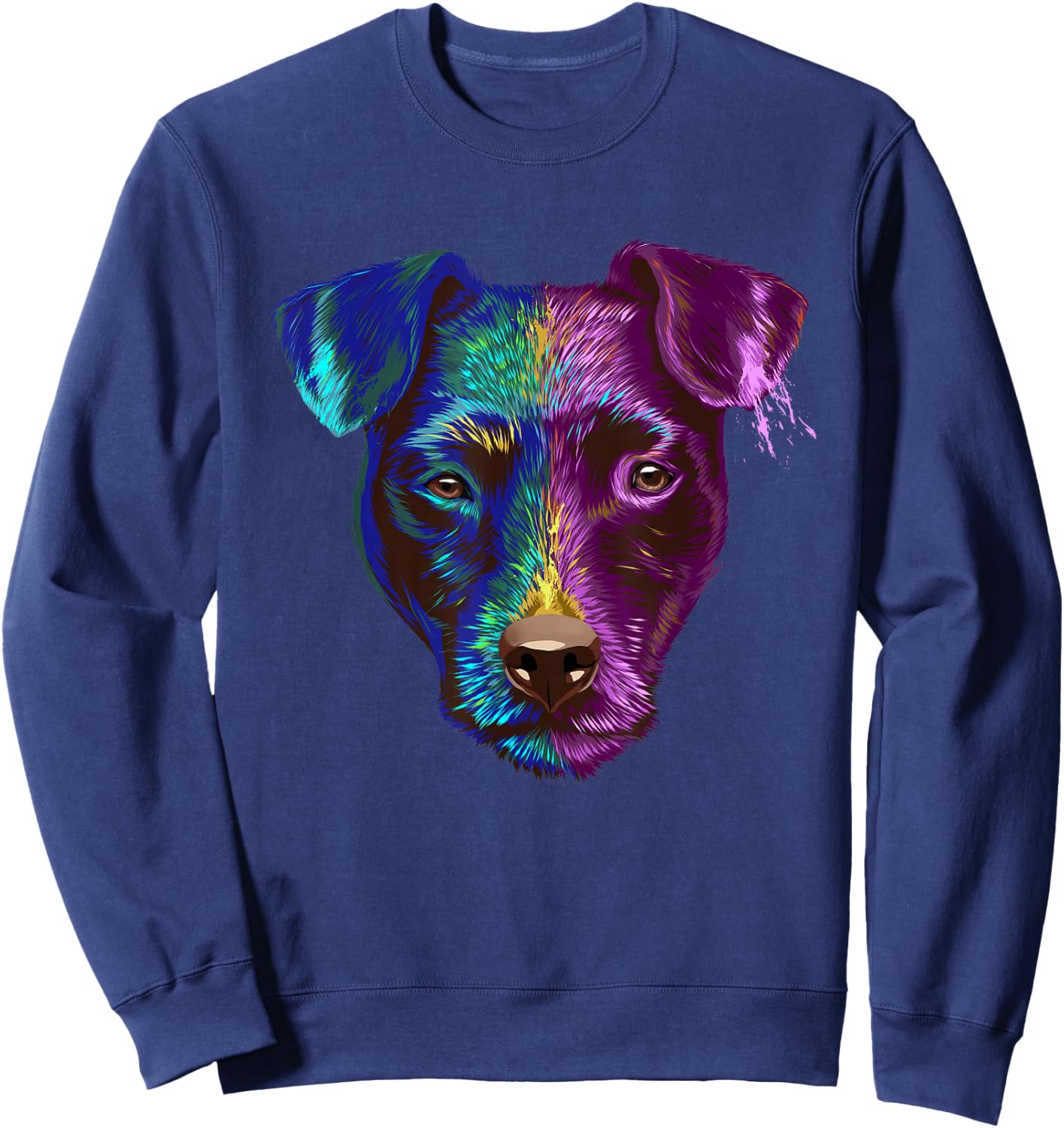 Colourful Dog Patterdale Terrier Men Women Kids Sweatshirt - Sweatshirt | Navy