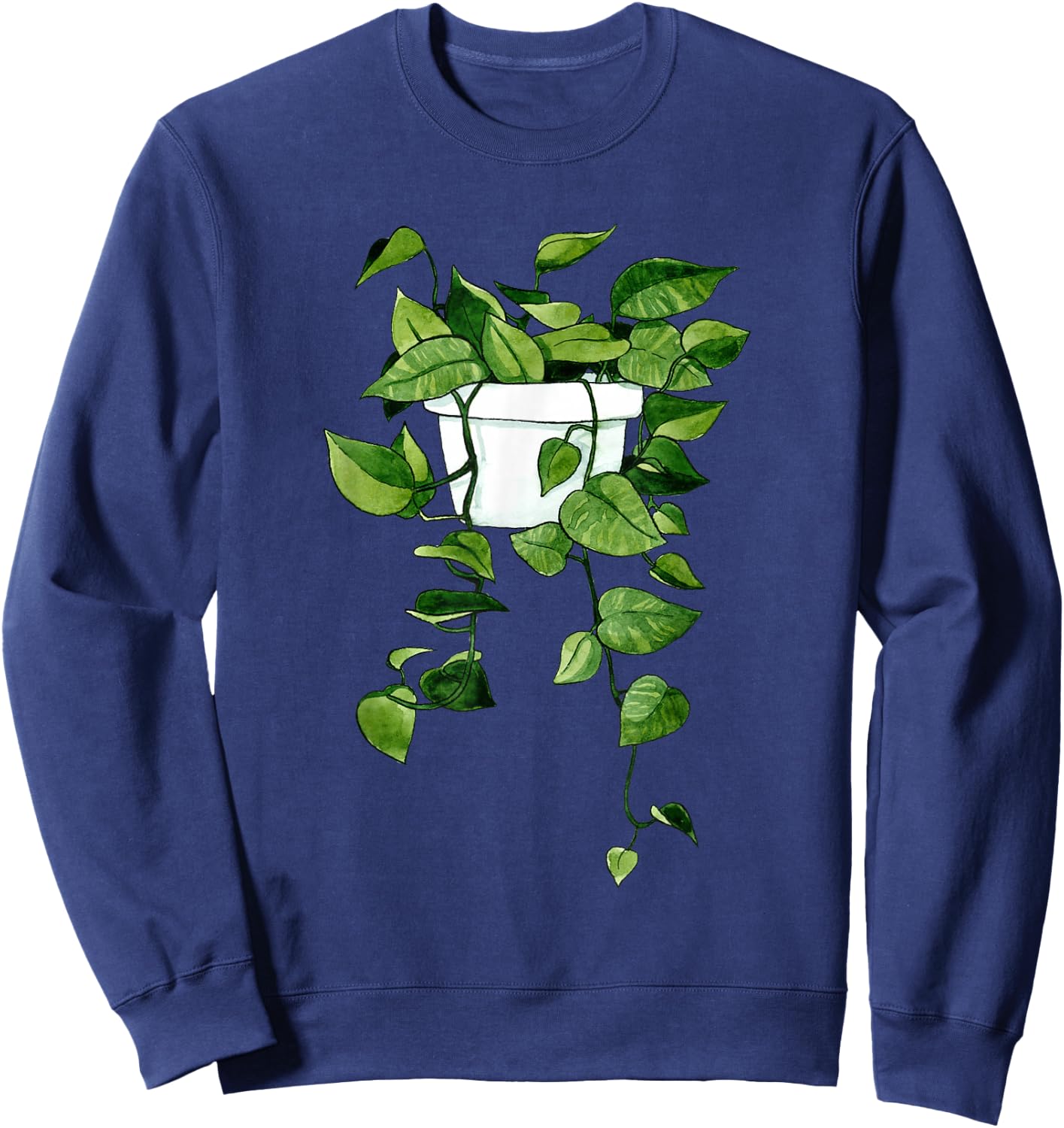 Golden Pothos House Plant Garden Ceylon Creeper Ivy Arum Sweatshirt - Sweatshirt | Navy