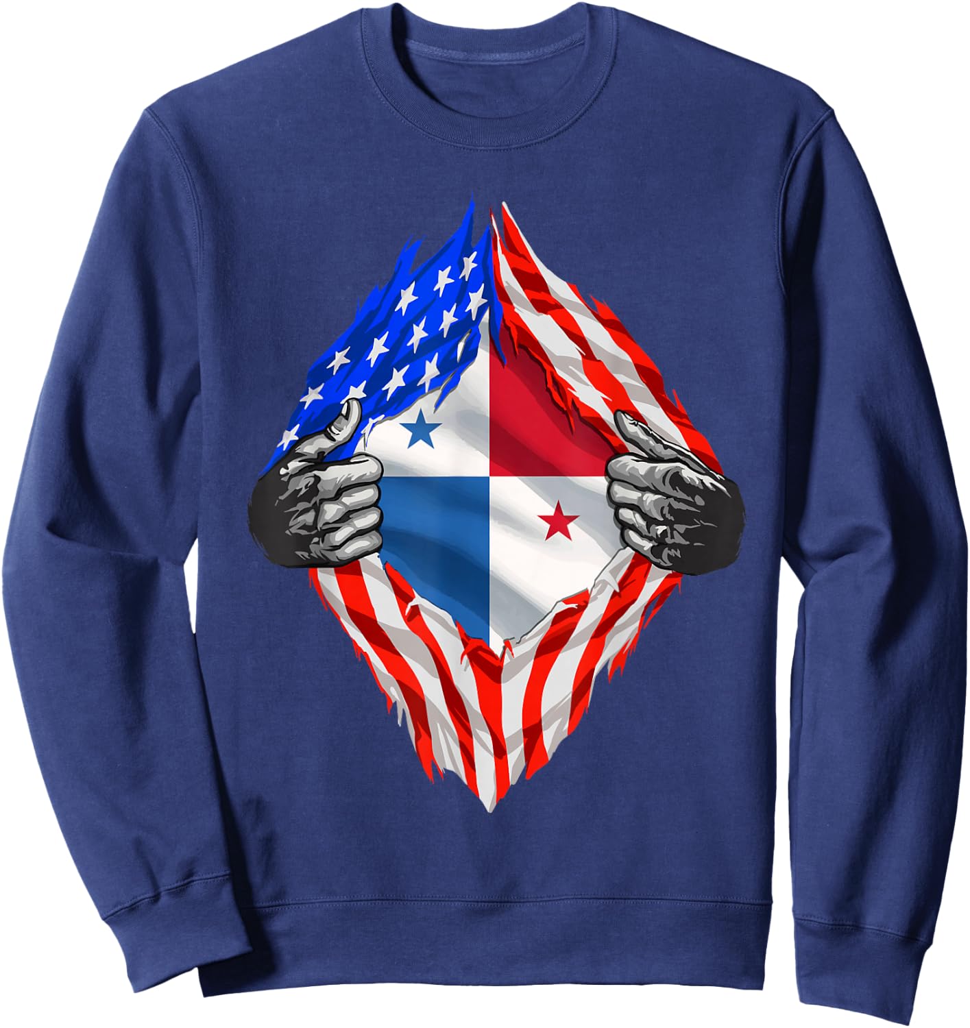 Panama Shirt American Panamanian Flag Hispanic Pride Roots Sweatshirt - Sweatshirt | Navy
